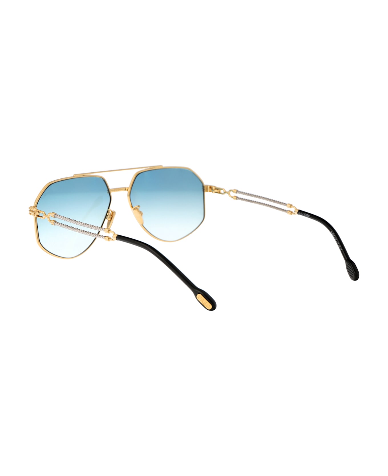 Fred Double Cable Sunglasses - 30W Shiny Endura Gold / Gradient Blue