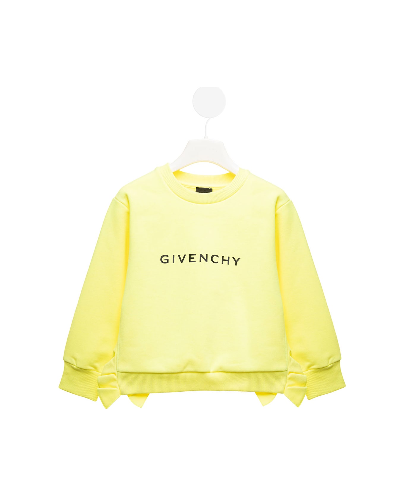 Givenchy Yellow Jersey Sweatshirt With Logo And Ruffles Detail Givenchy Kids Girl - Yellow