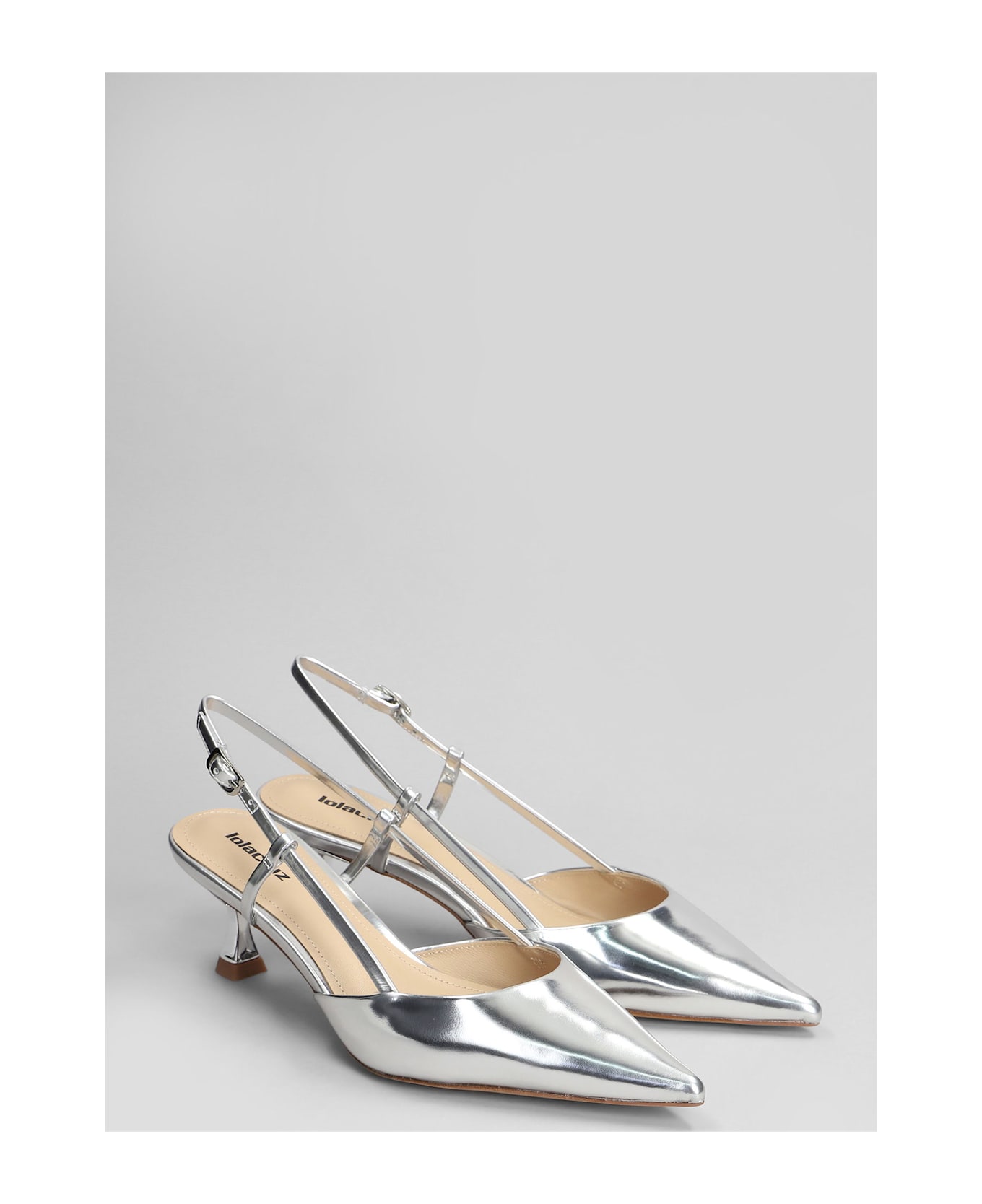 Lola Cruz Carmen Pump 55 Pumps In Silver Leather - silver
