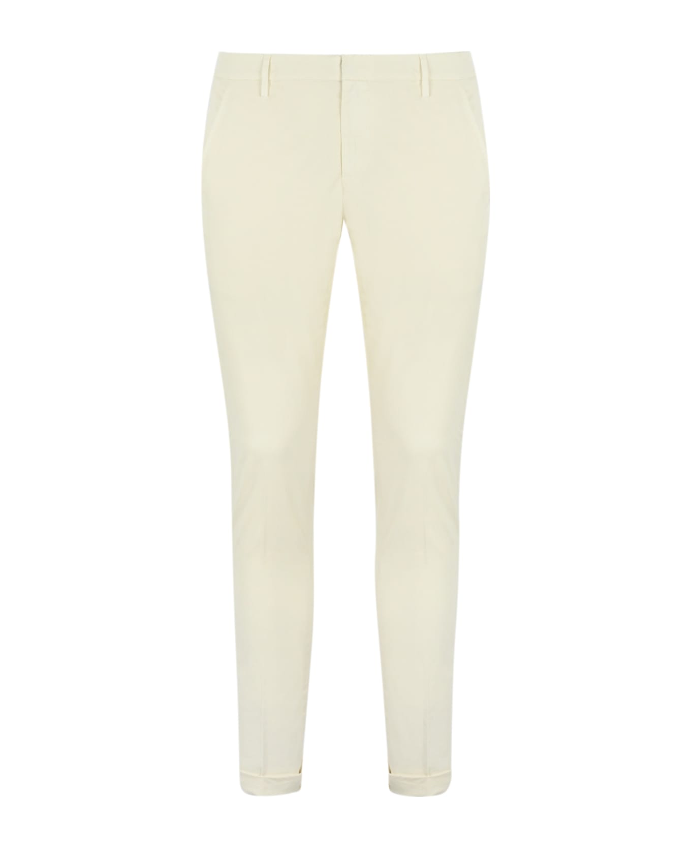 Dondup Gaubert Trousers In Stretch Cotton - Bianco