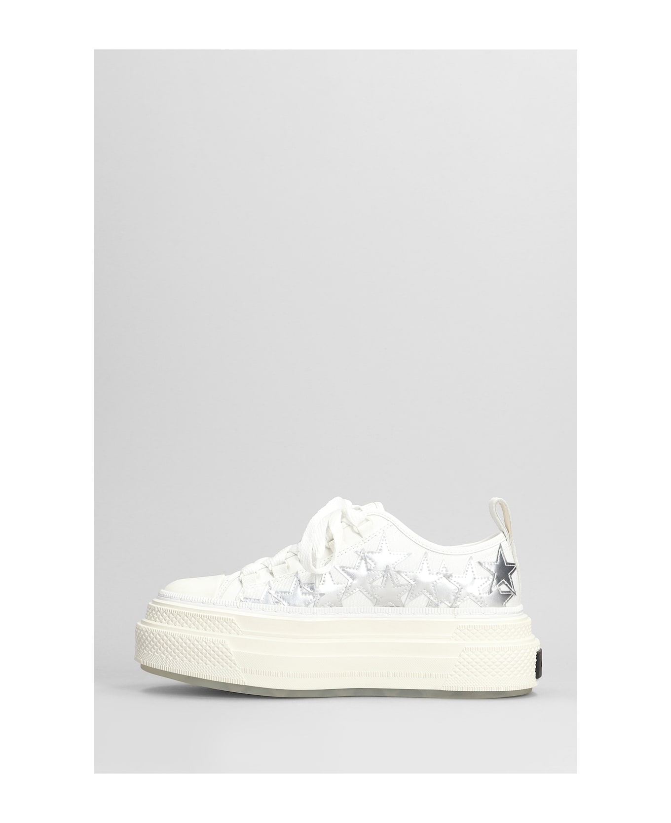 AMIRI Platform Stars Court Sneakers In White Cotton - white