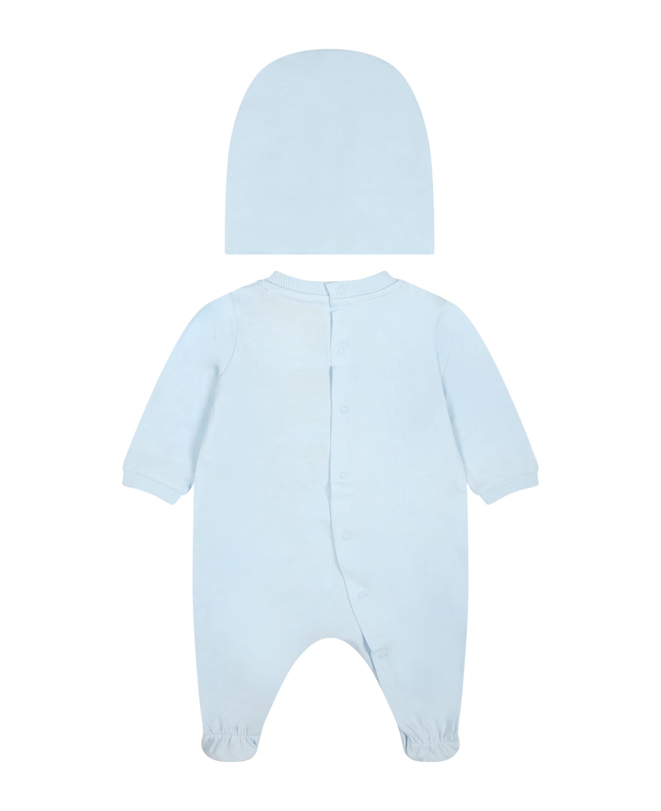 Moschino Light Blue Set For Baby Boy With Teddy Bear - Light Blue ボディスーツ＆セットアップ