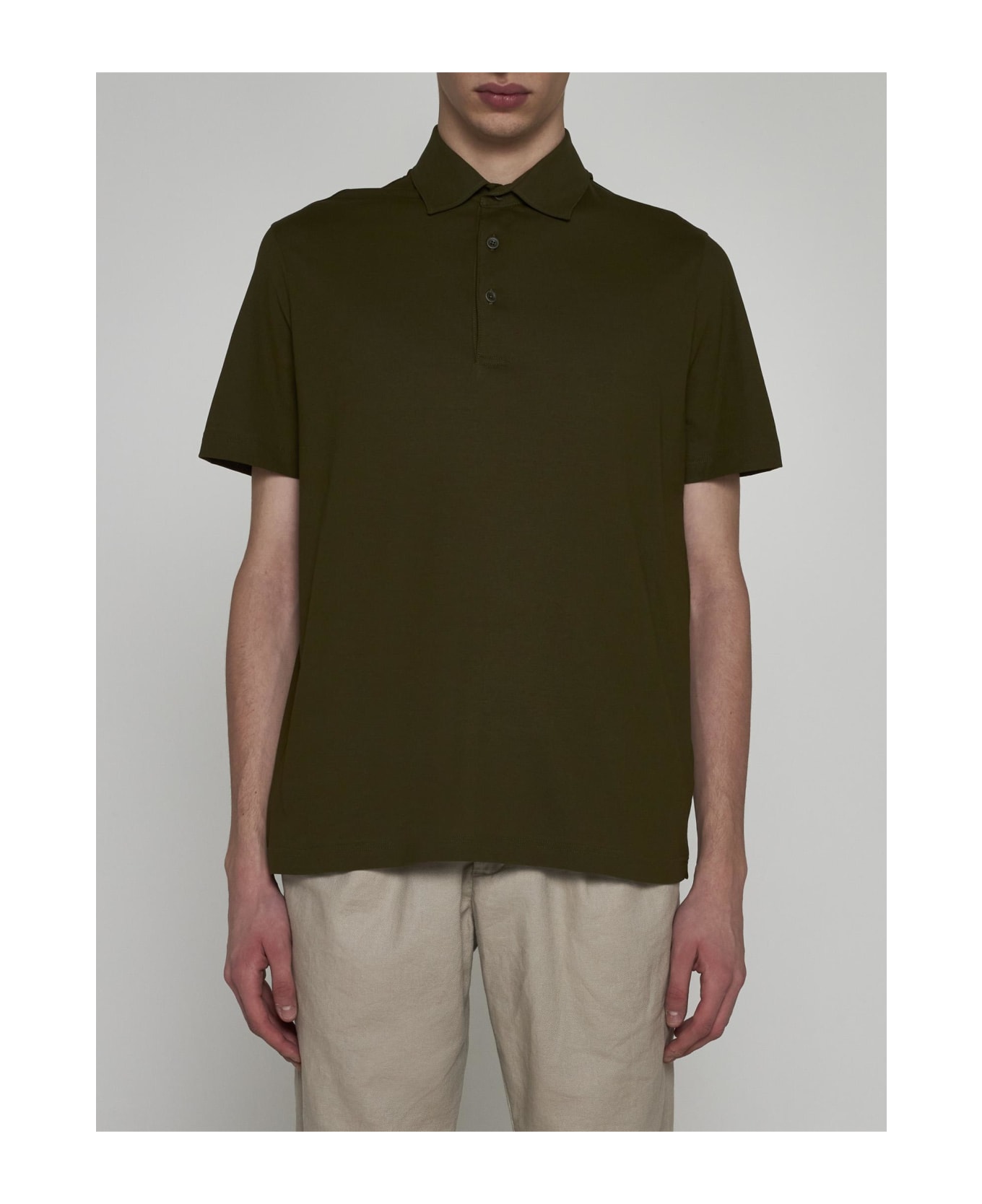 Herno Cotton Polo Shirt - Verde militare