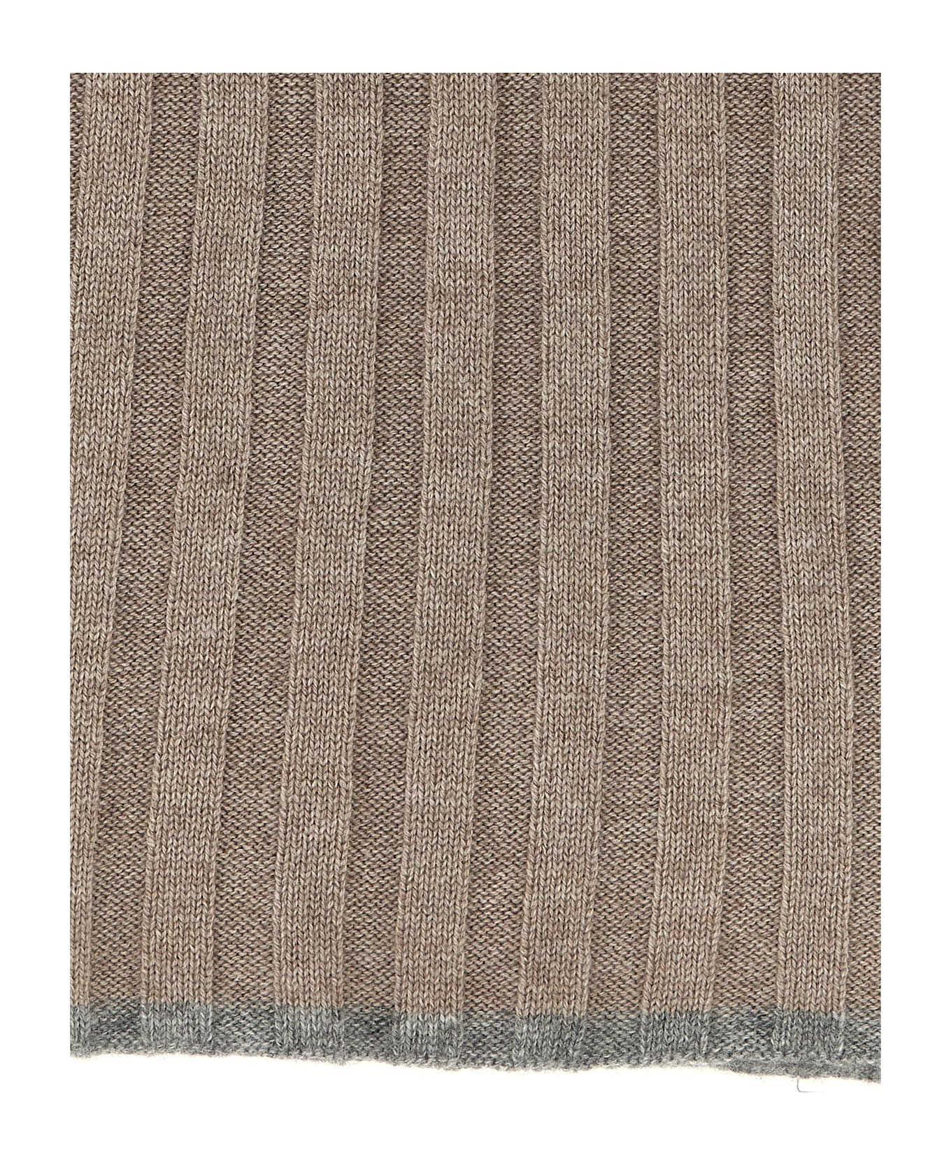 Brunello Cucinelli Ribbed Cashmere Scarf - Beige
