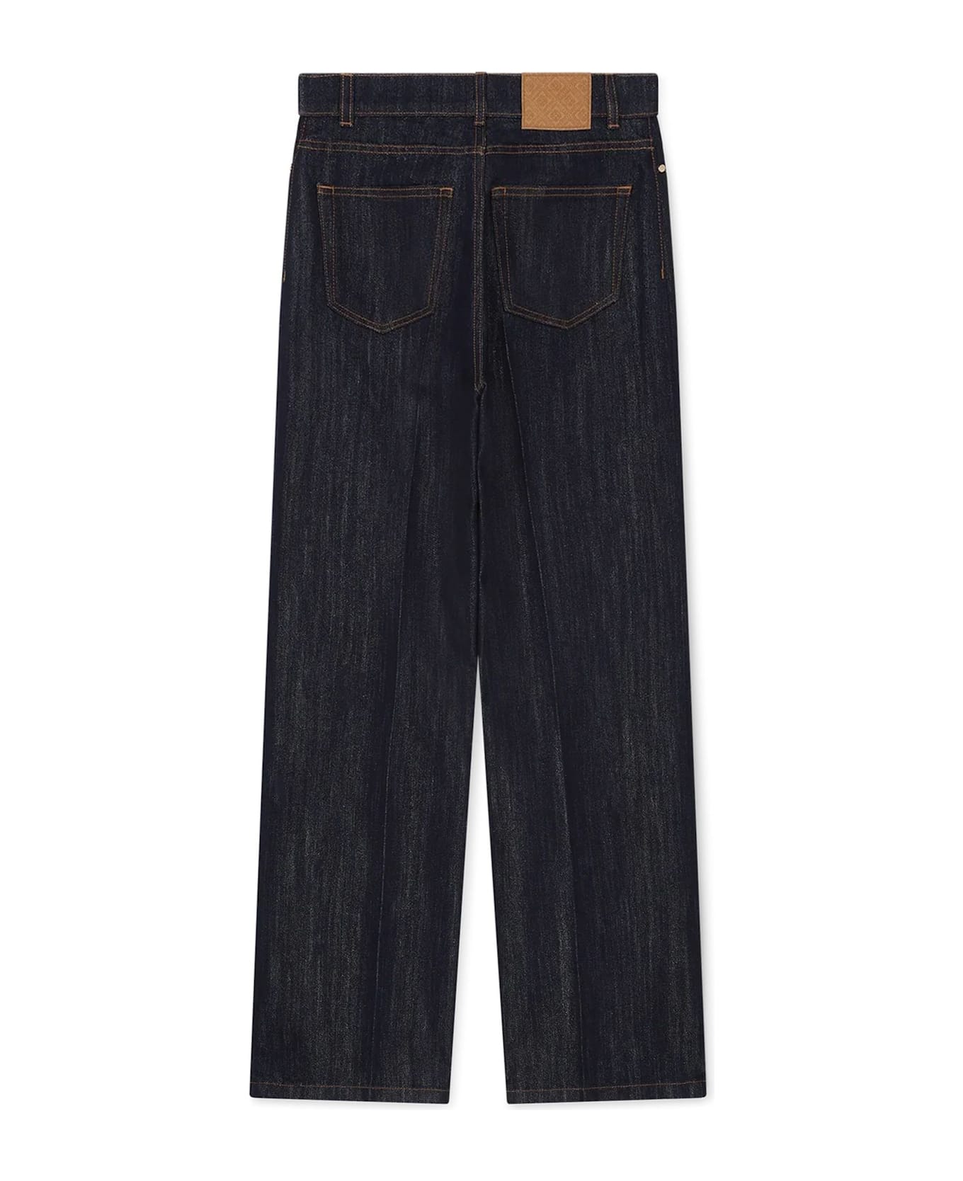 Casablanca Washed Indigo Silver Lurex Jeans - Blue