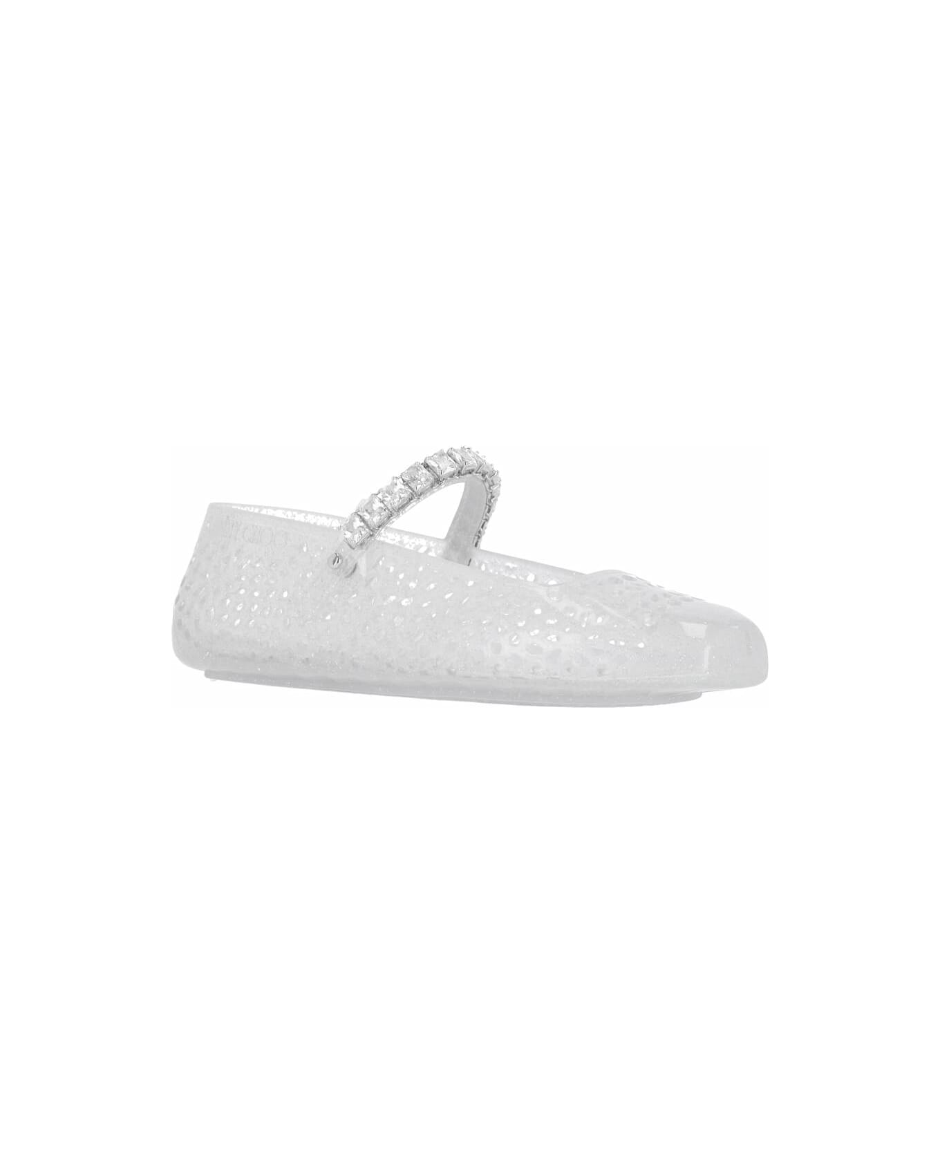 Jimmy Choo "mary Jane Jelly" Ballet Flats - Silver