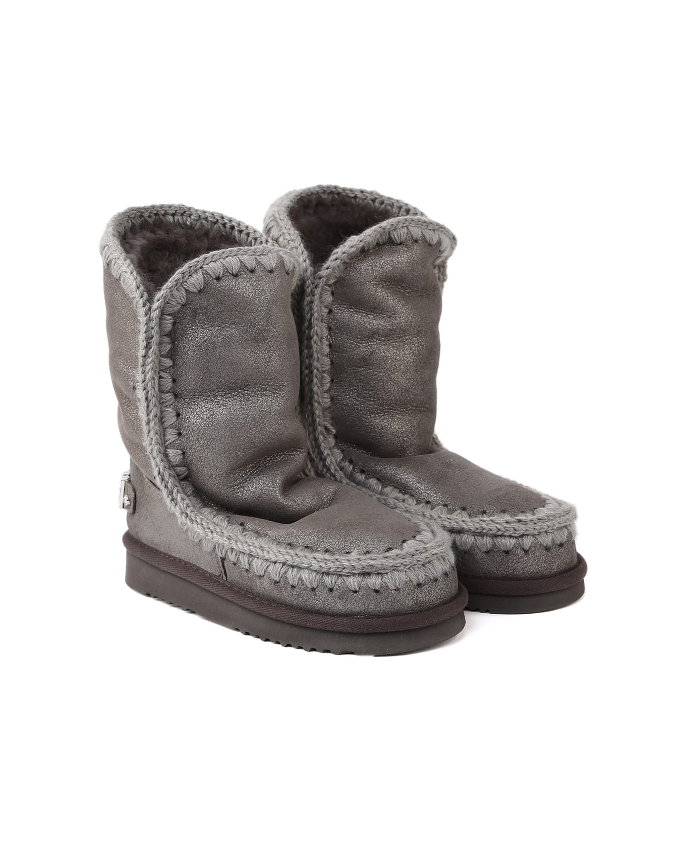 Mou Eskimo 24 Rhinestones Logo Boots - Grey