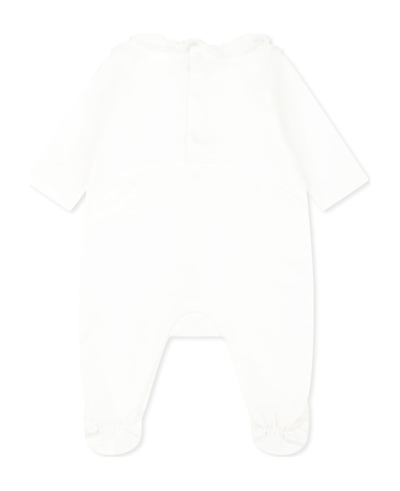 Chloé White Set For Baby Girl With Logo - White