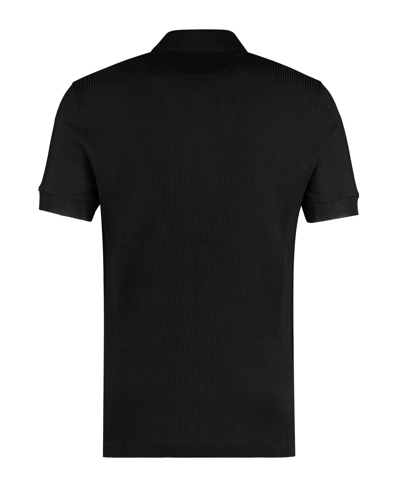 Tom Ford Ribbed Knit Polo Shirt - black
