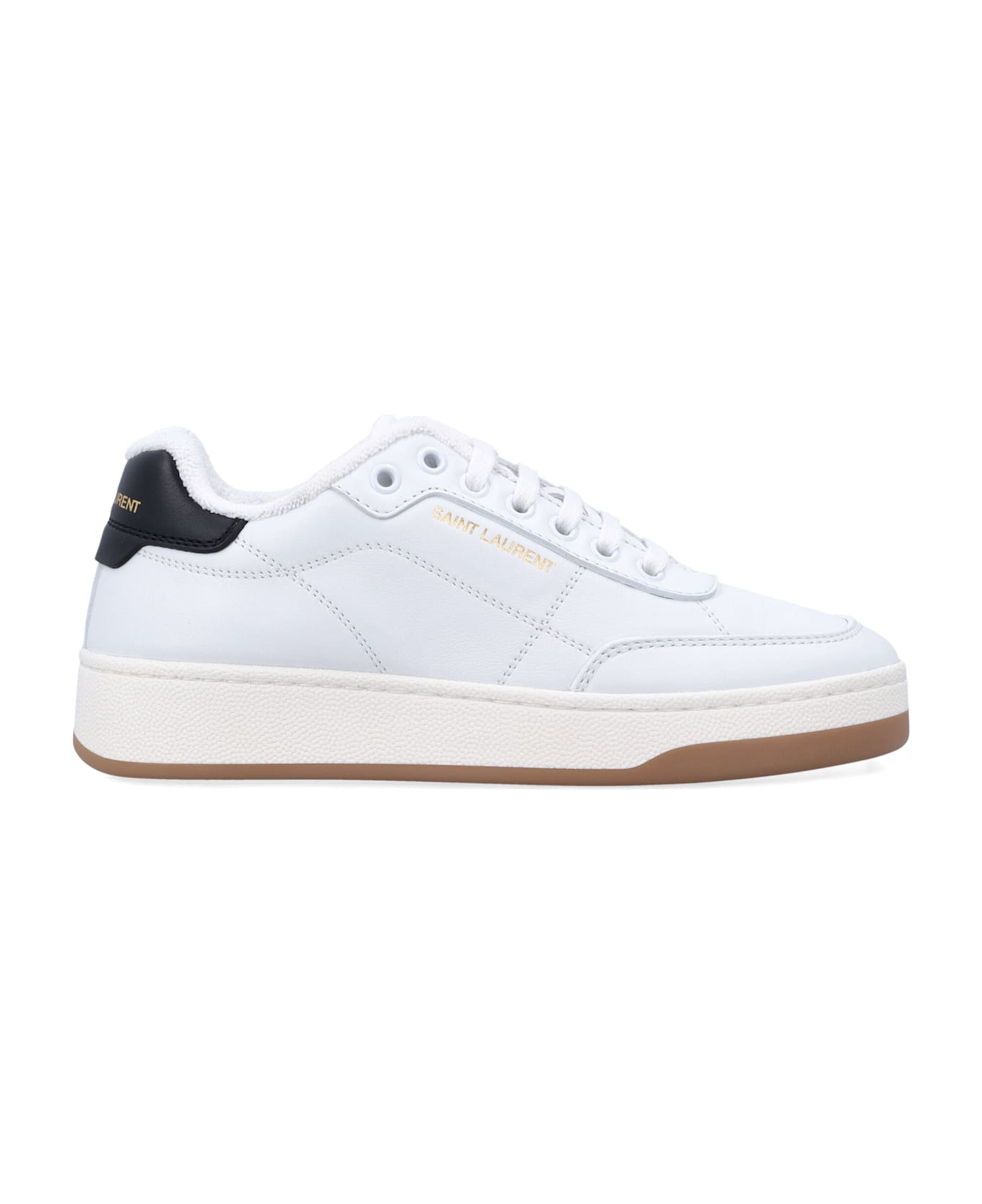 Saint Laurent Sl/61 Woman
s Sneakers In Smooth White Leather - WHITE BLACK