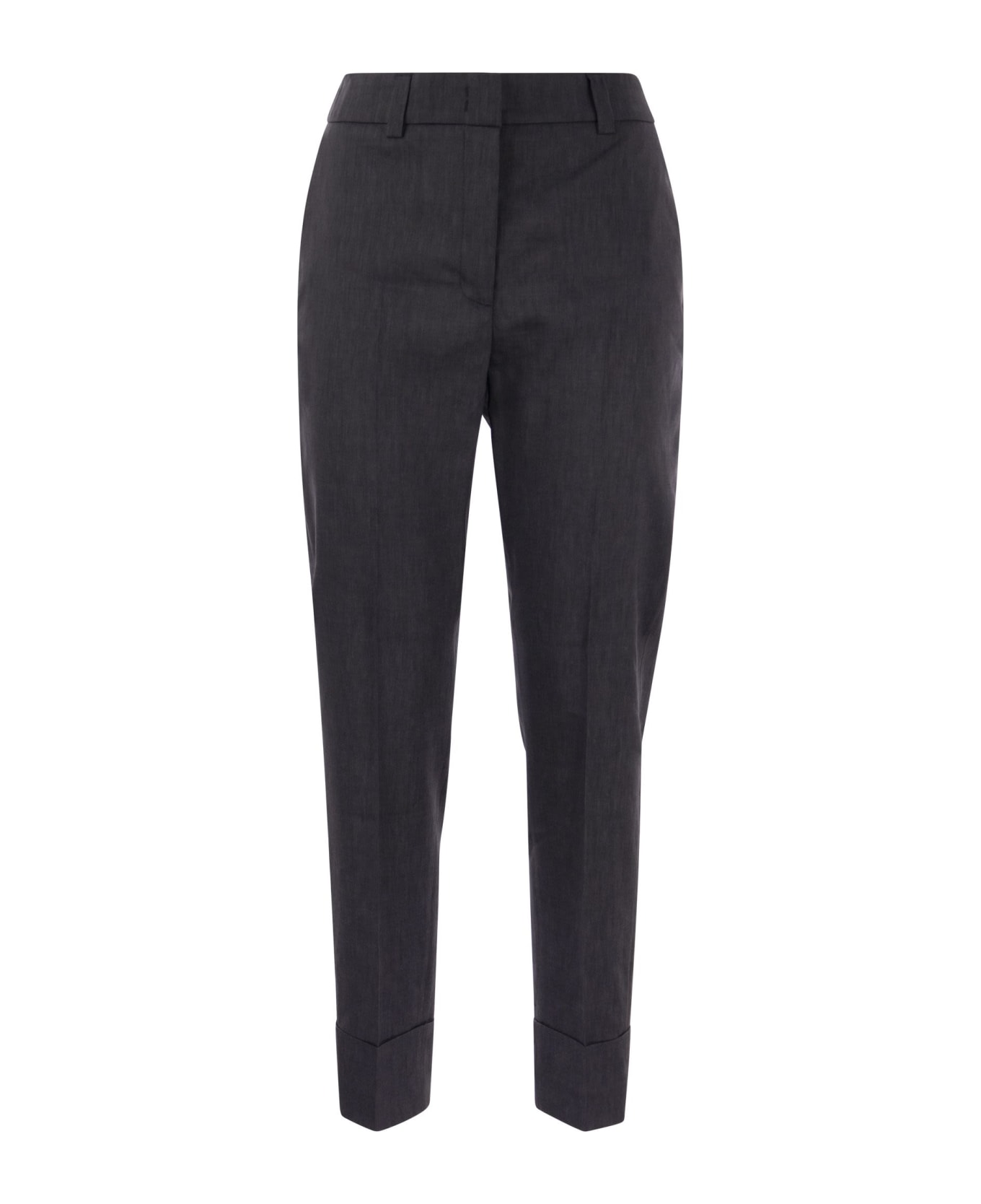 Peserico Wool And Linen Trousers - Dark Blue