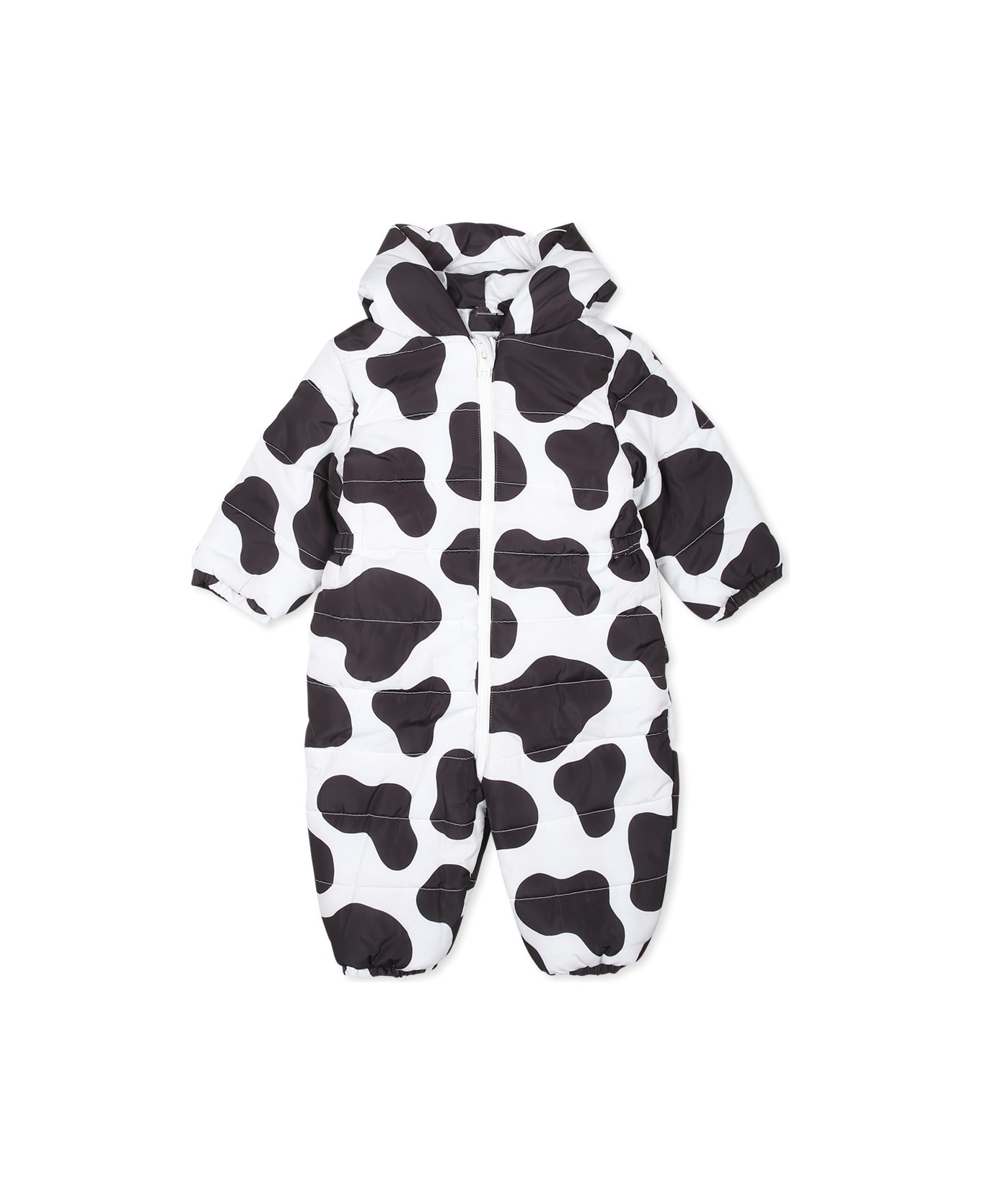 Stella McCartney Kids White Down Jacket For Babykids With Cow - Multicolor