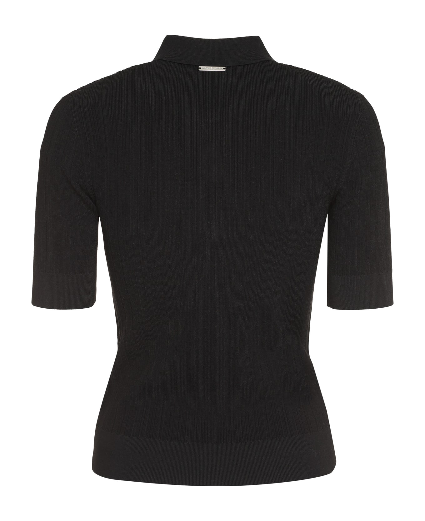 MICHAEL Michael Kors Ribbed Knit Polo Shirt - black ポロシャツ