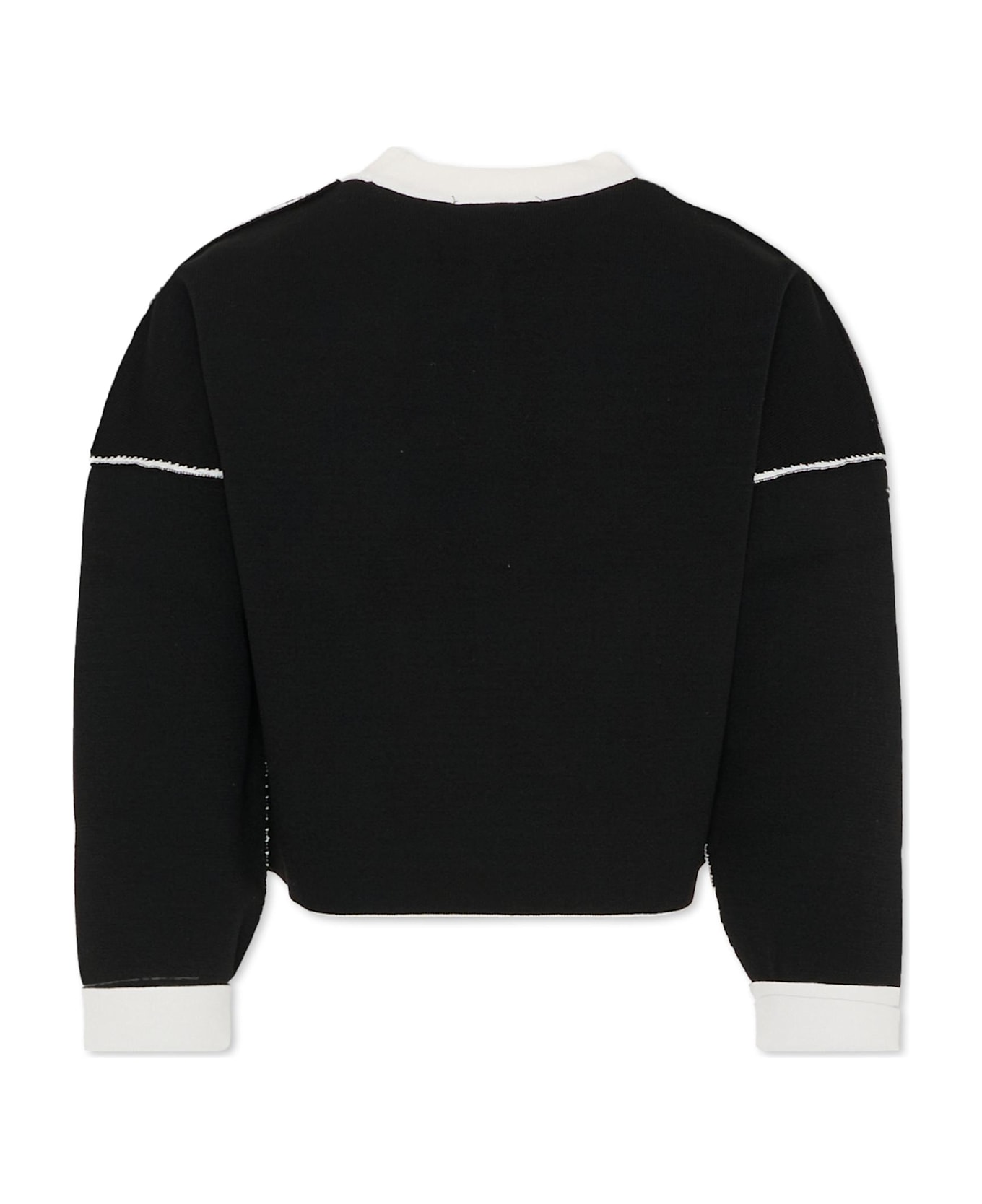 DKNY Reversible Black Crop Sweater For Girl With Logo - Black