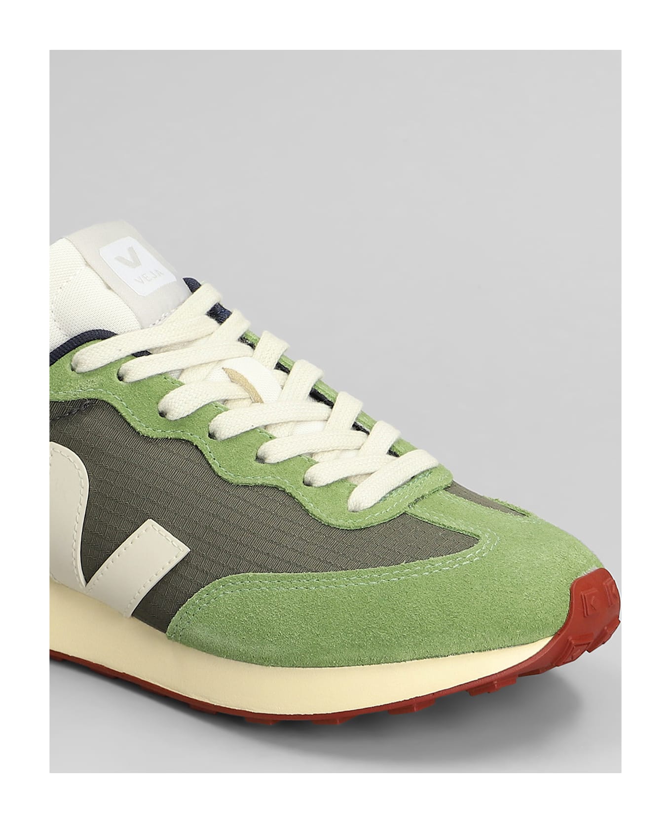 Veja Rio Branco Ii Sneakers In Green Suede And Fabric - green