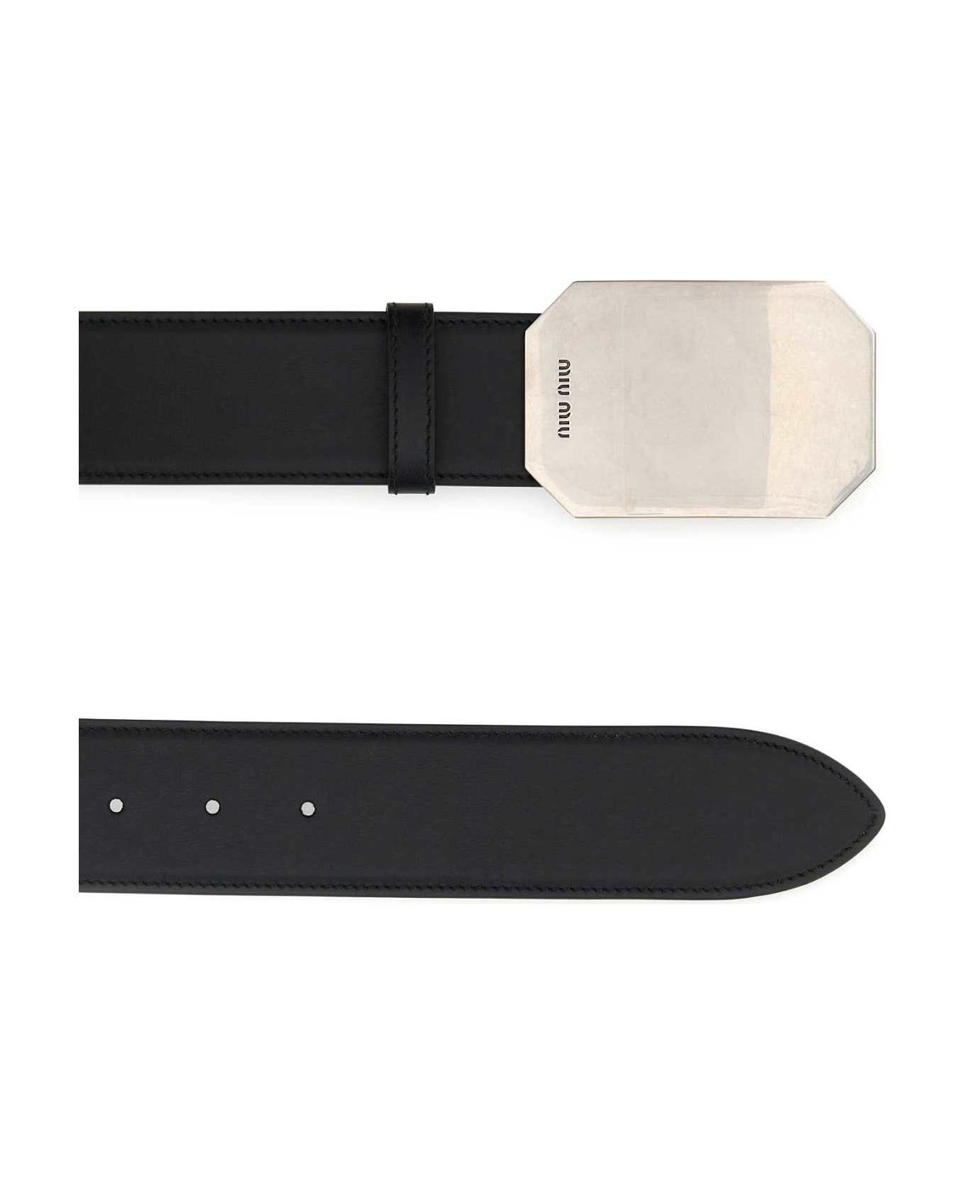 Miu Miu Black Leather Belt - NERO