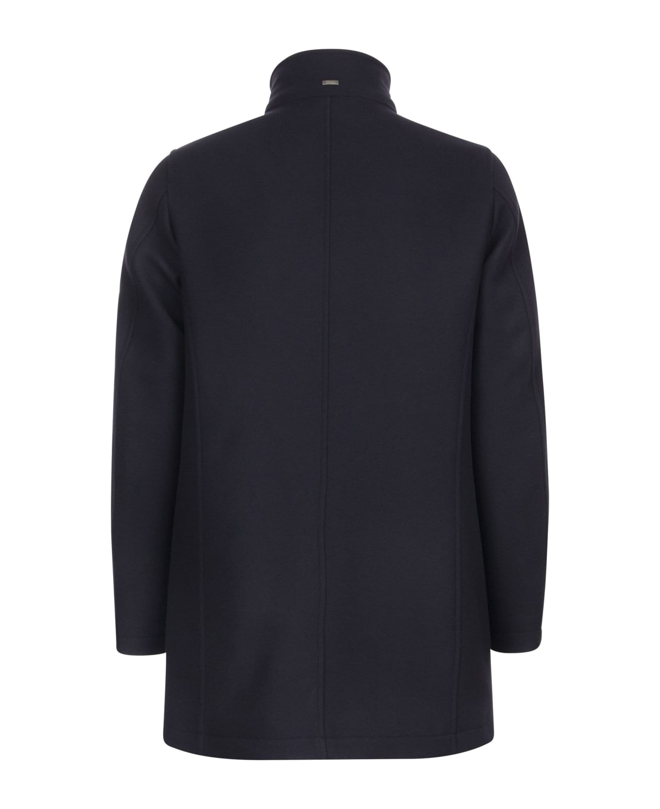 Herno Wool-blend Medium Coat - Dark Blue コート