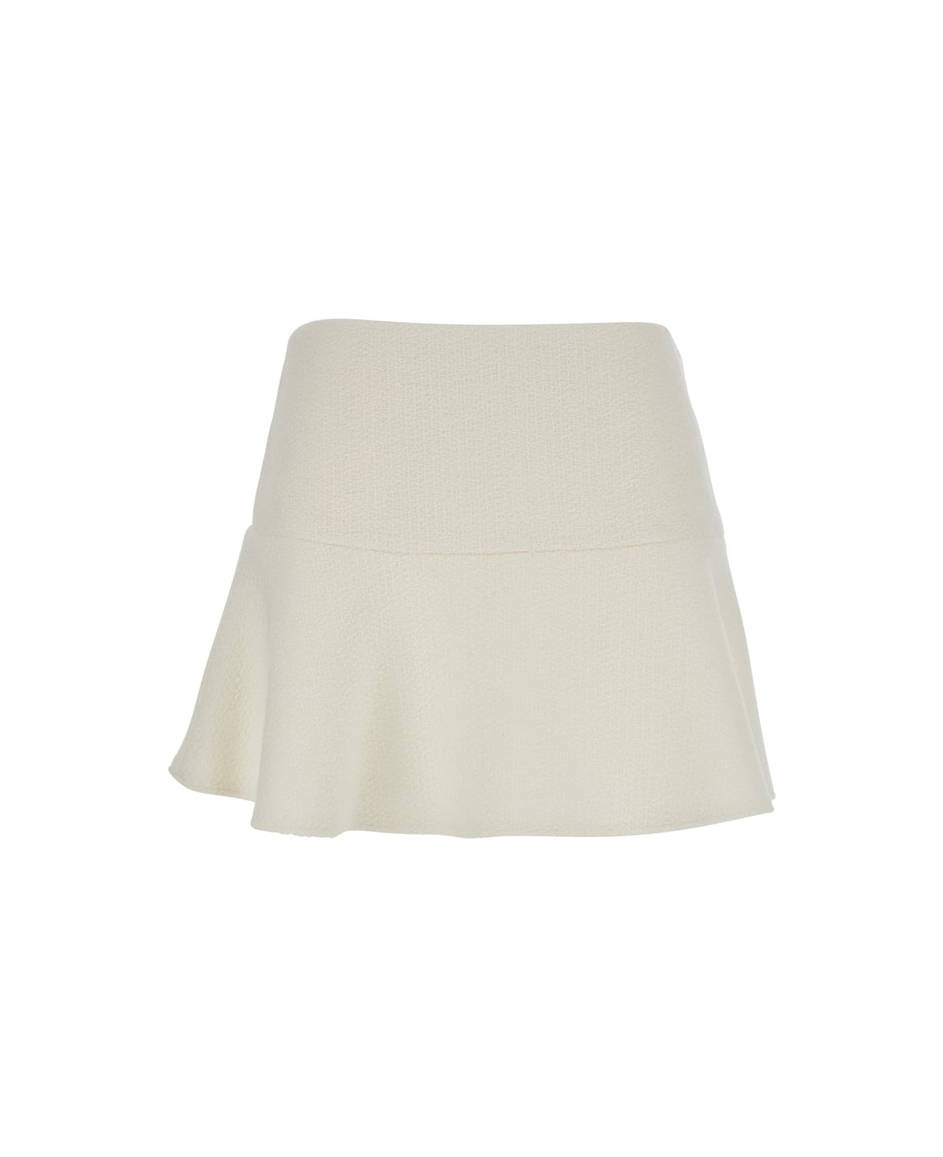 Gucci White Skirt With Hidden Side Closure In Wool Boucle Woman - White