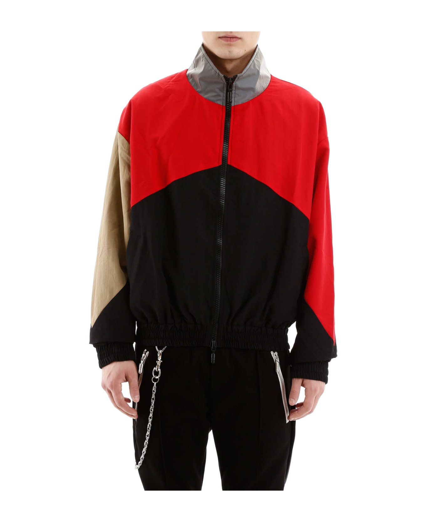 Rhude Color Block Flight Jacket - RED (Red)