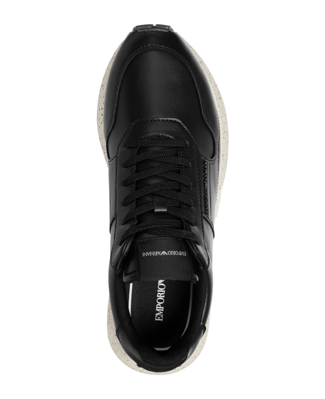 Emporio Armani Leather Sneakers - black