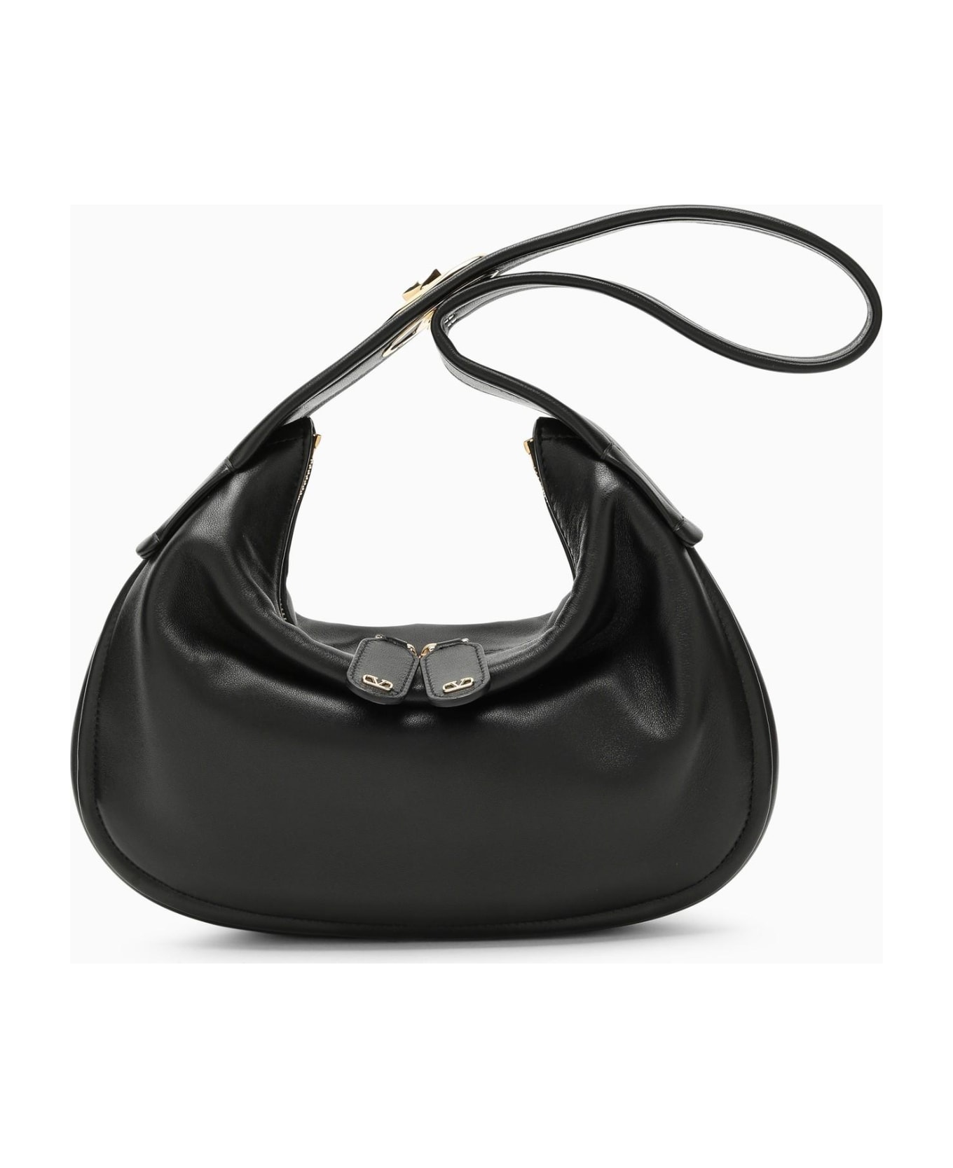 Valentino Garavani Small Go-hobo Bag In Black Leather - Nero トートバッグ