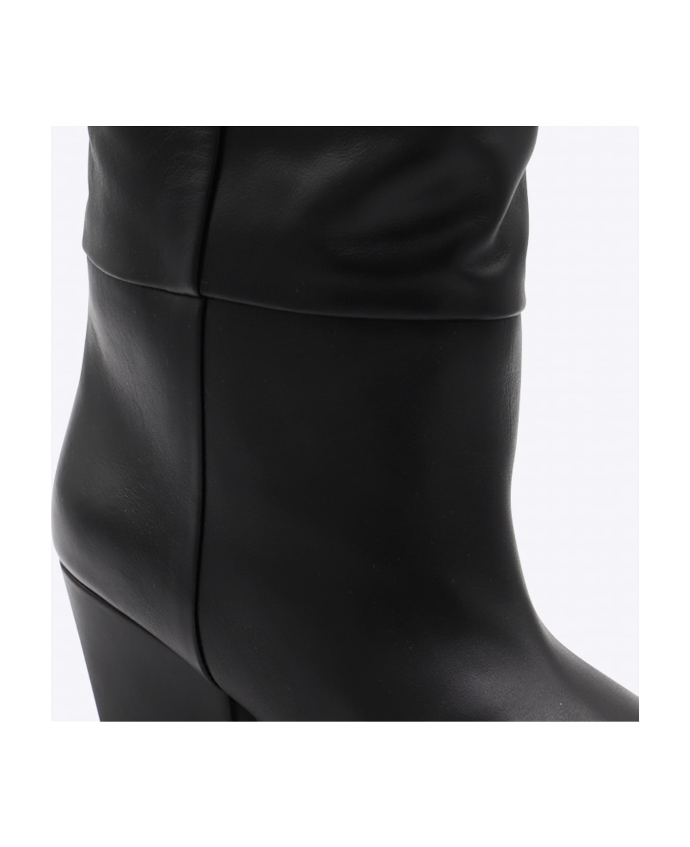 Paris Texas Black Leather Jane Boots - Black