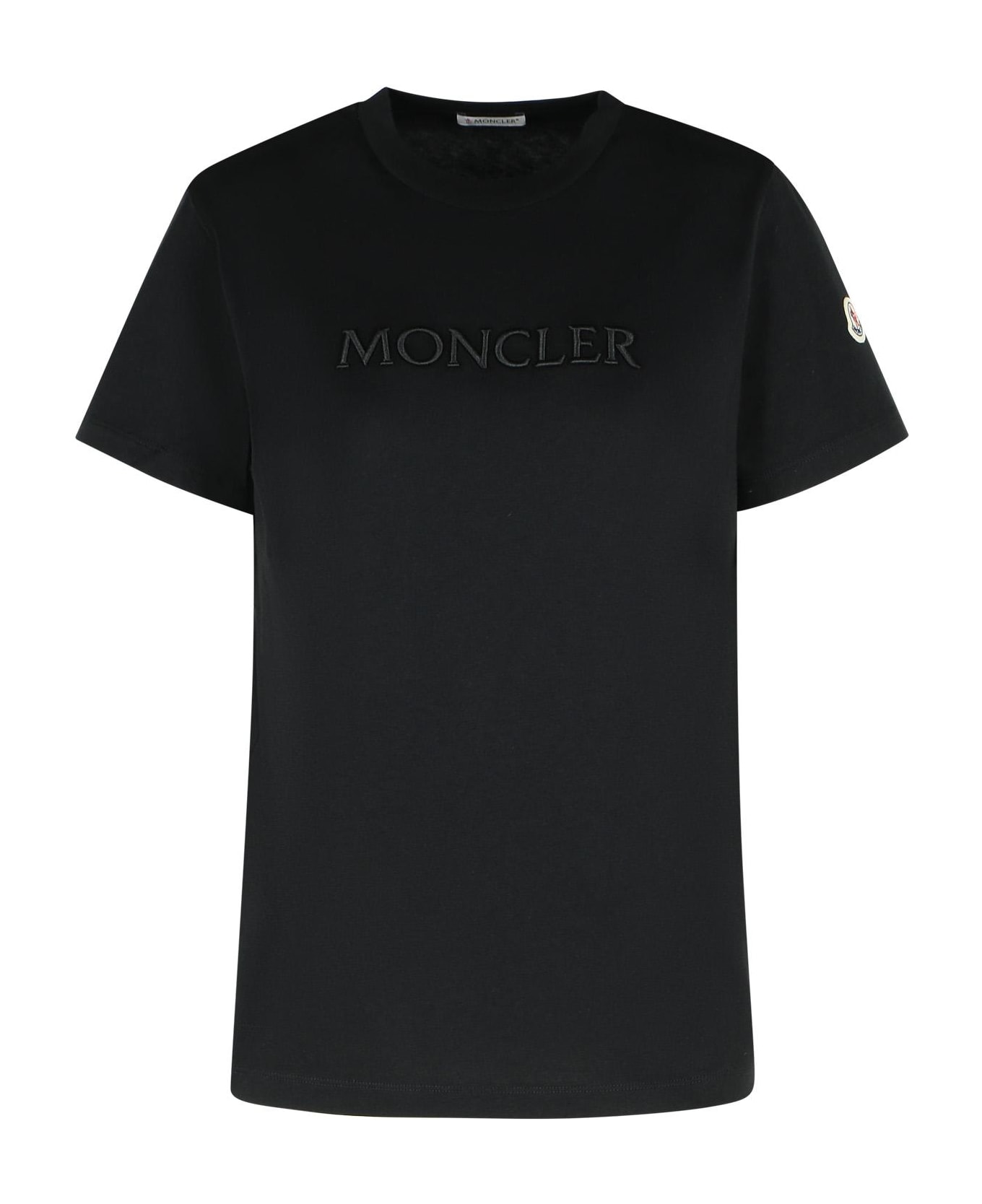 Moncler Black Cotton T-shirt - Black