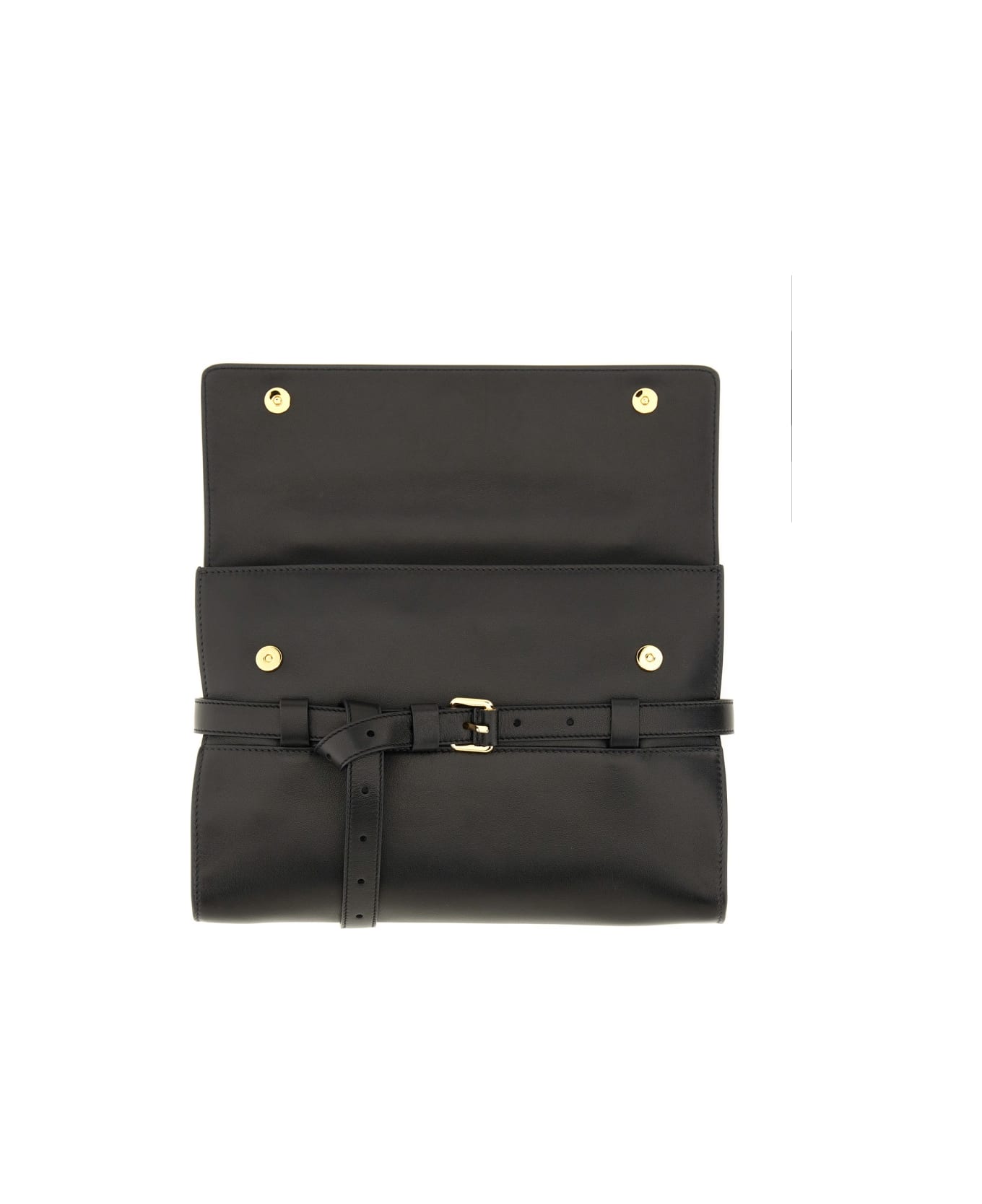 Moschino Nappa Leather "tie Me" Clutch - BLACK