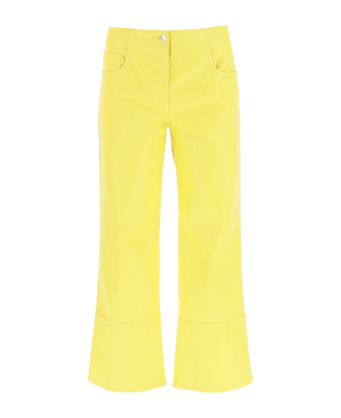 MSGM Faux-nappa Bootcut Pants - YELLOW (Yellow)