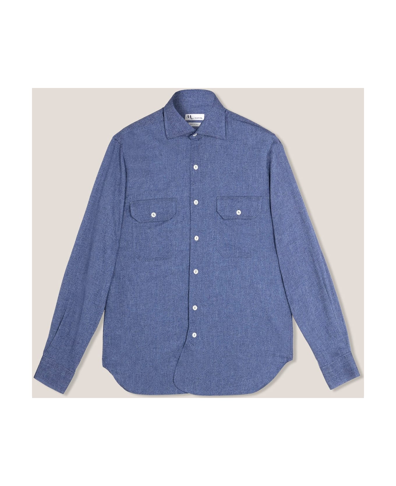doppiaa Aantero Blue Flannel Shirt