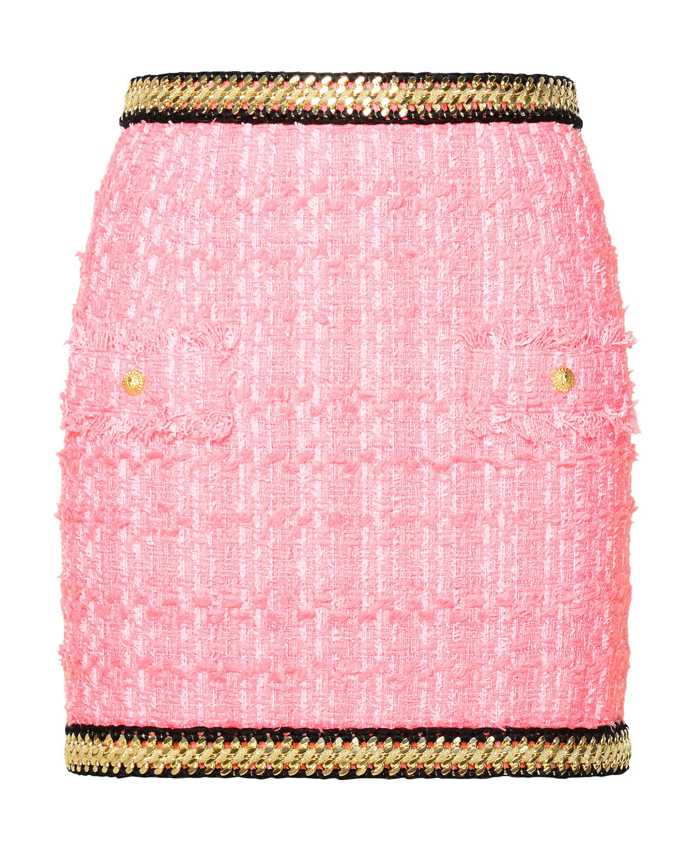 Balmain Pink Cotton Blend Miniskirt - Pink