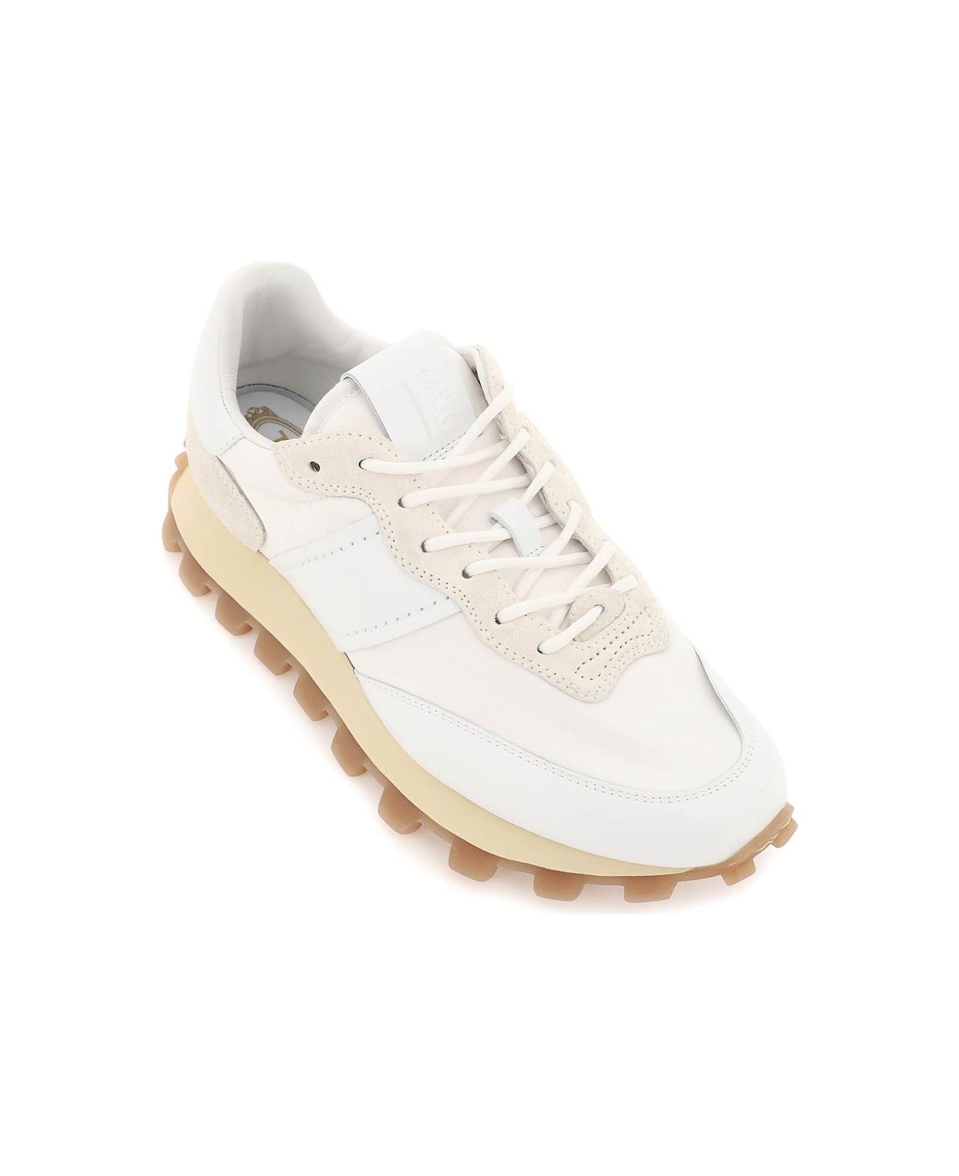 Tod's Sneakers In Smooth Leather And Suede - BIANCO BIANCO LANA
