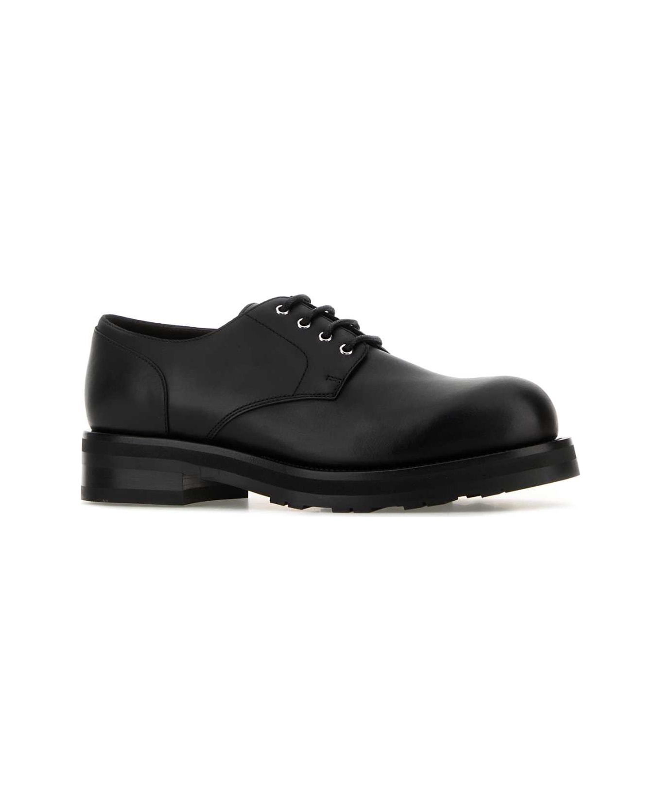 The Row Black Leather Lace-up Shoes - Black