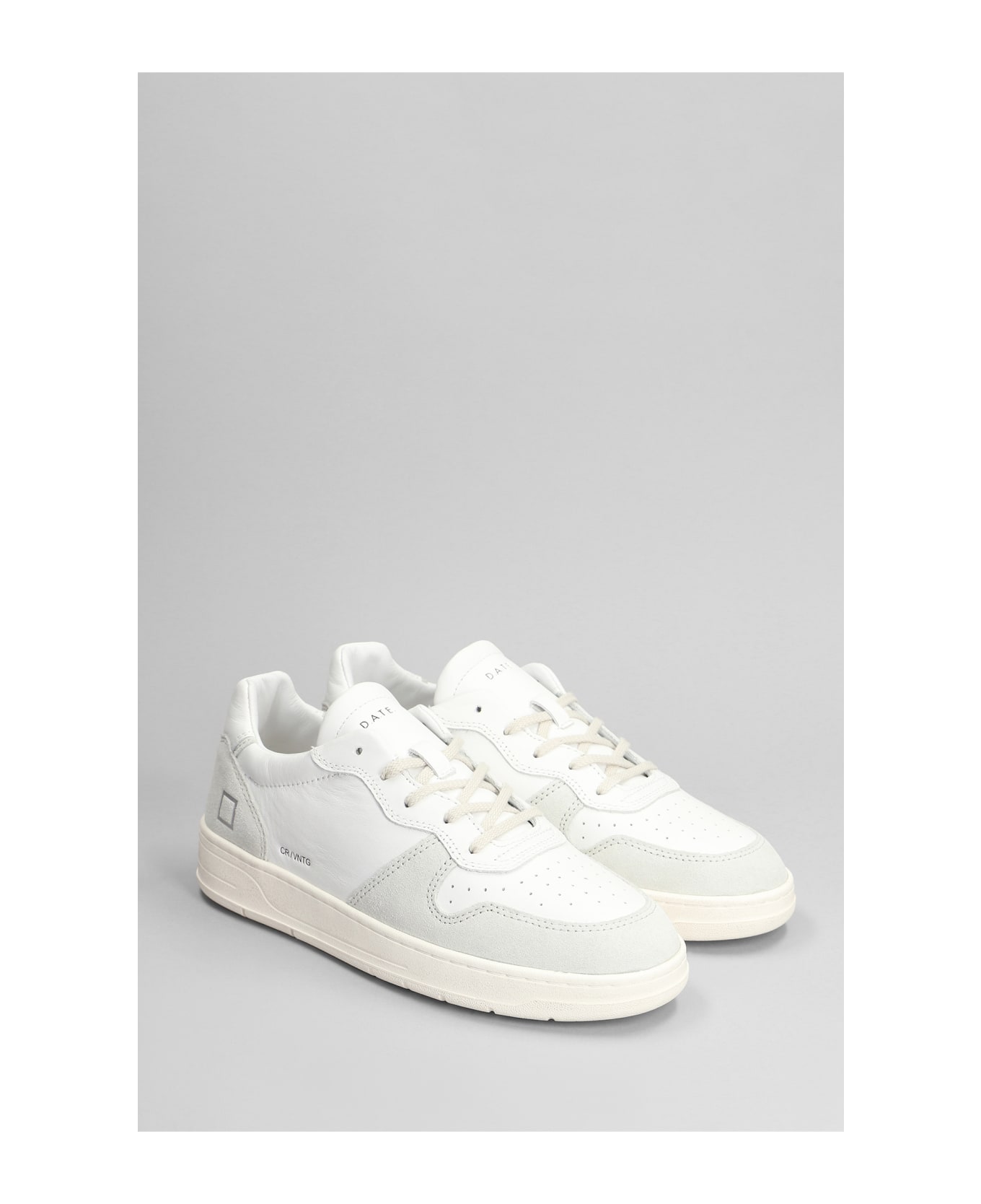 D.A.T.E. Court Sneakers In White Suede And Leather - white スニーカー