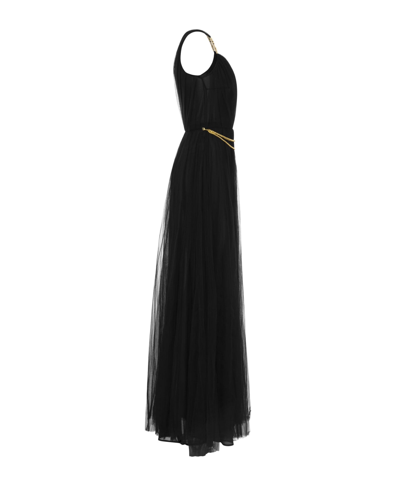 Elisabetta Franchi One-shoulder Tulle Red Carpet Dress - Black