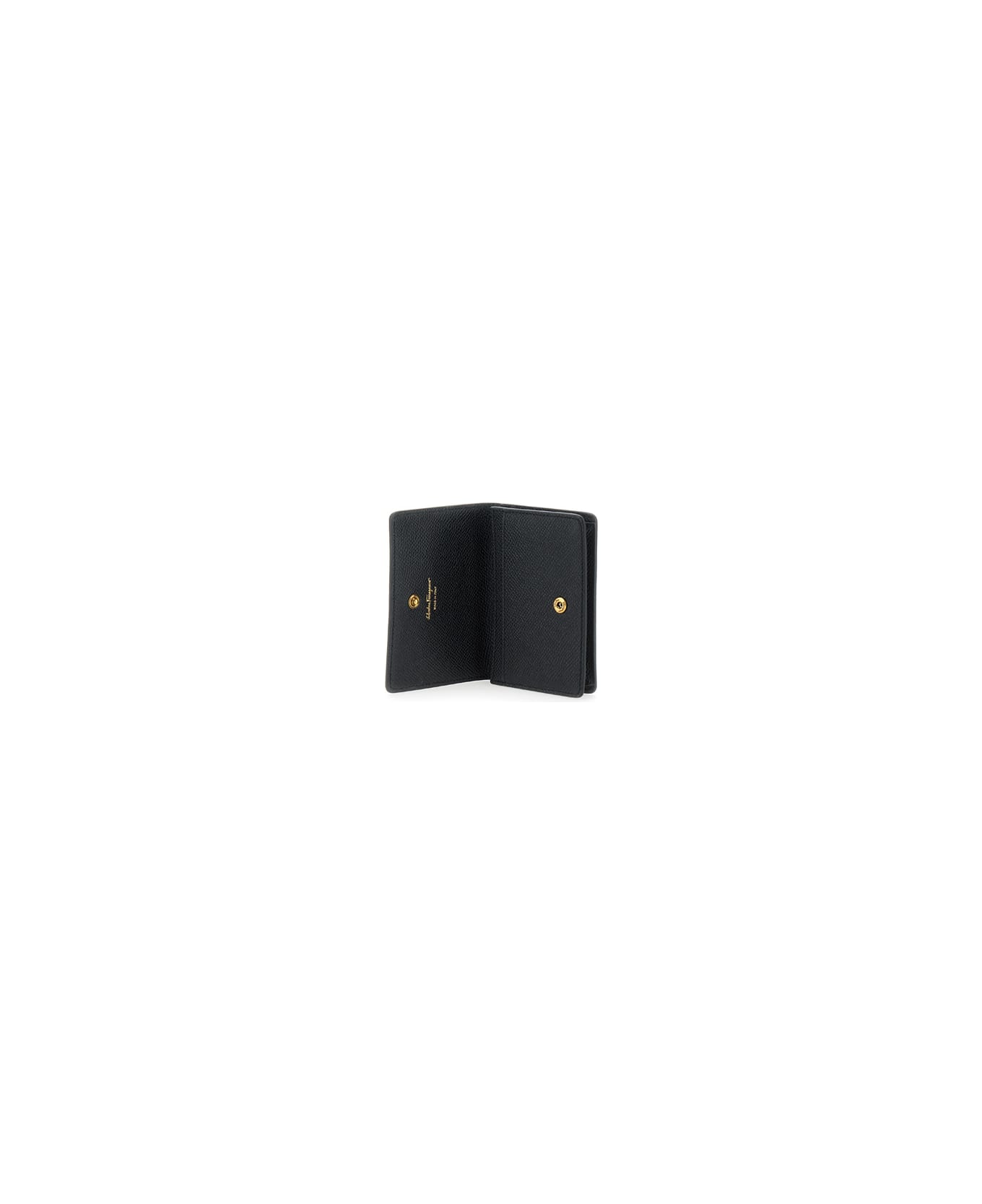 Ferragamo 
gancini
 Black Wallet With Button Closure In Leather Woman - Black