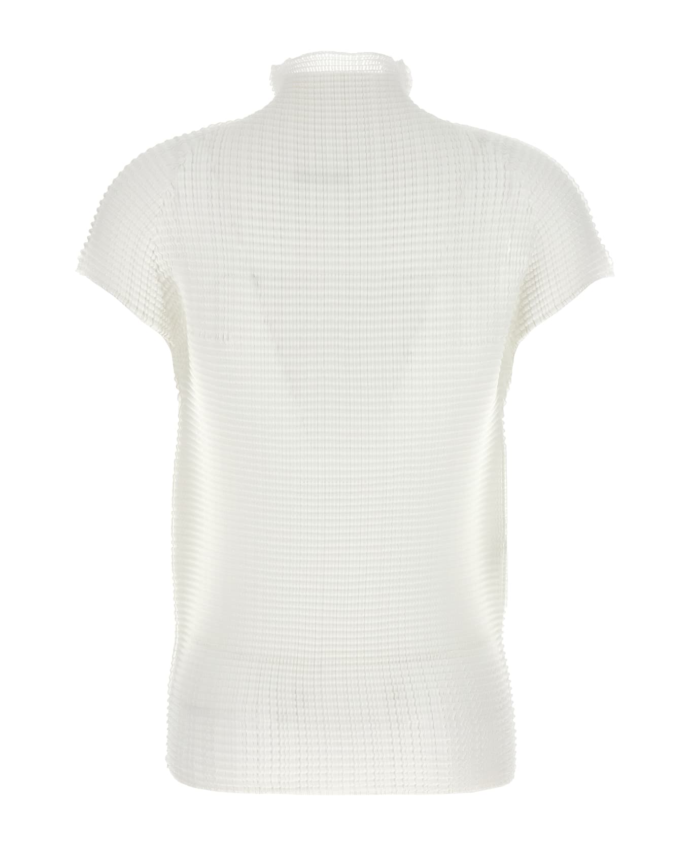 Issey Miyake 
wooly Pleats
 Blouse - White