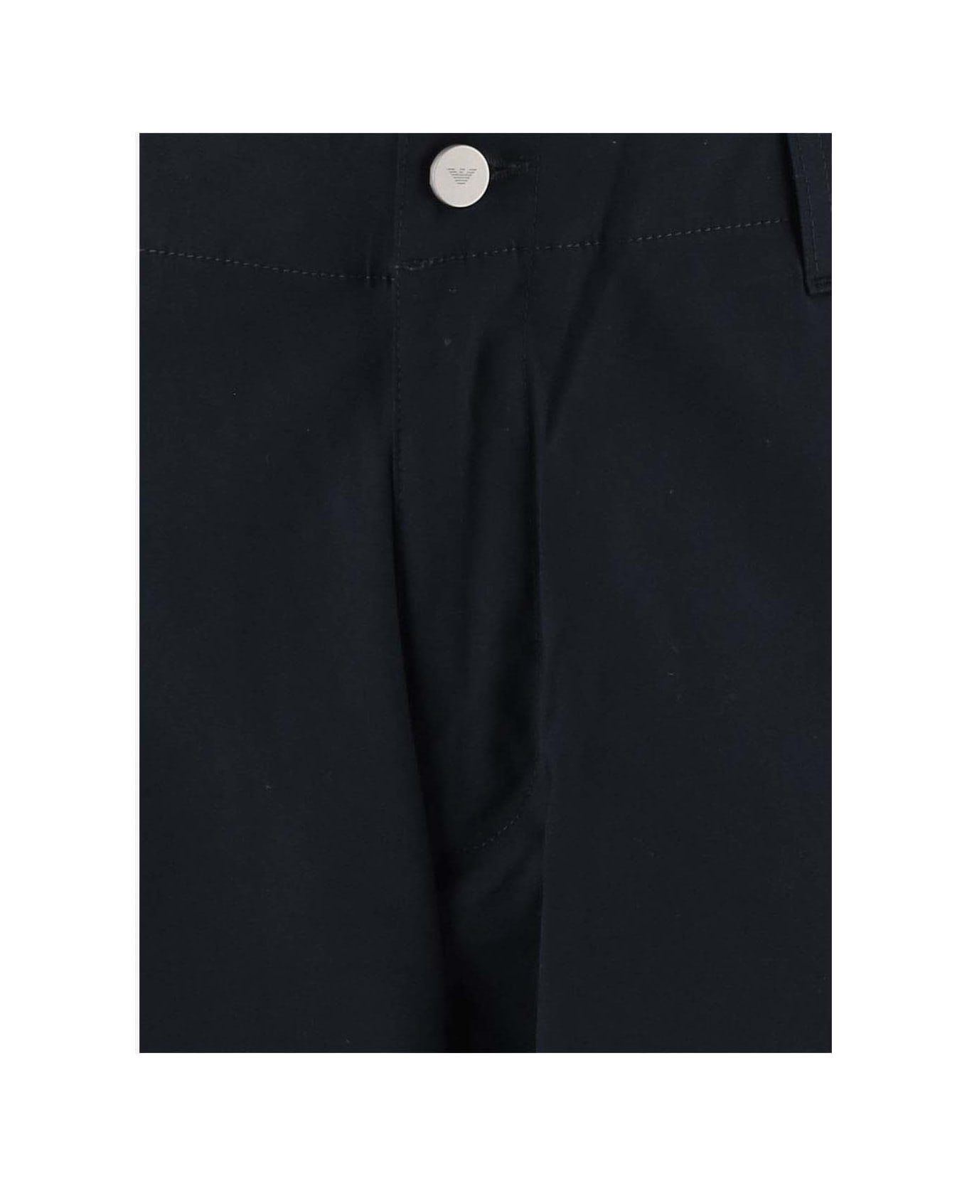 Emporio Armani Stretch navy Wide Leg Pants - Blue