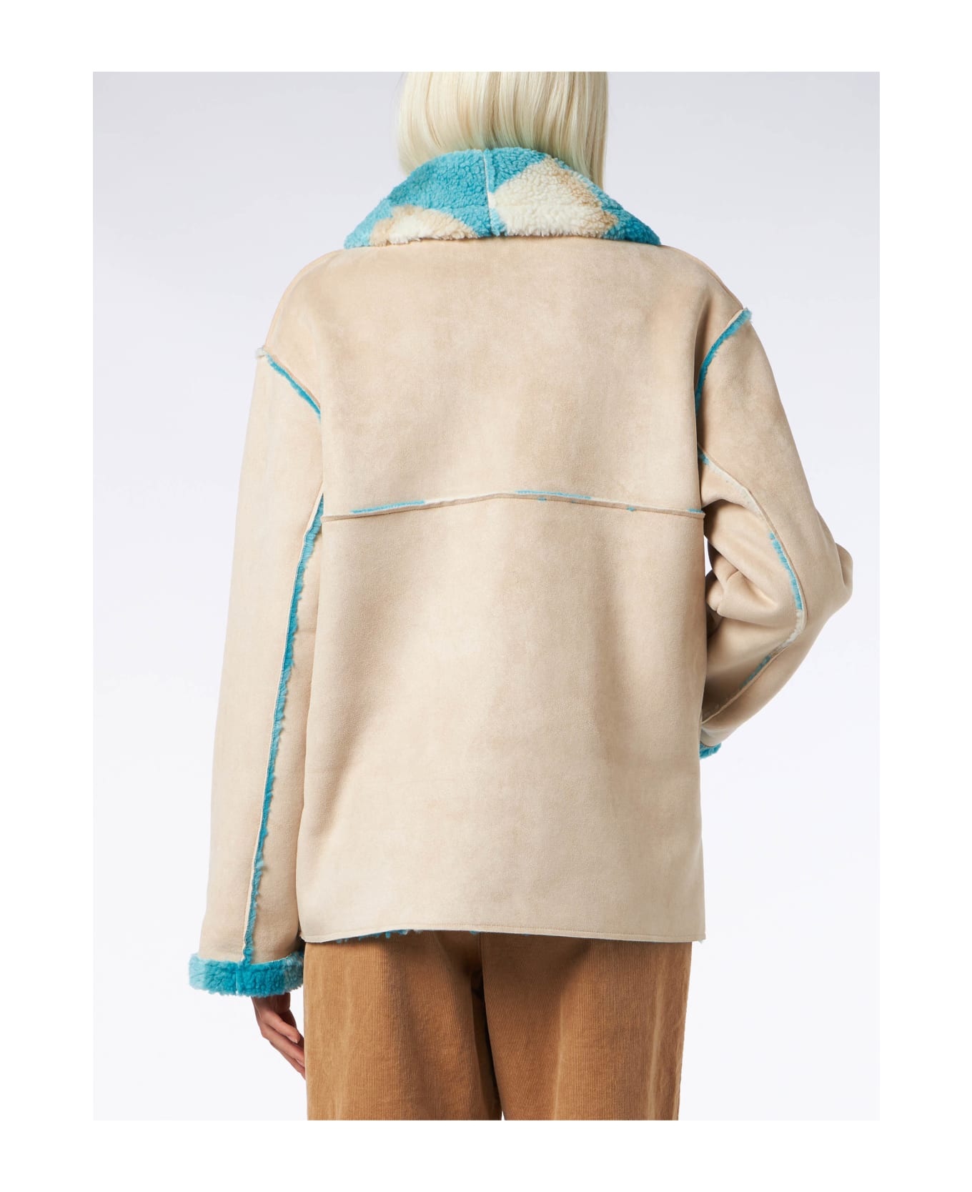 MC2 Saint Barth Woman Reversible Shearling Jacket - WHITE