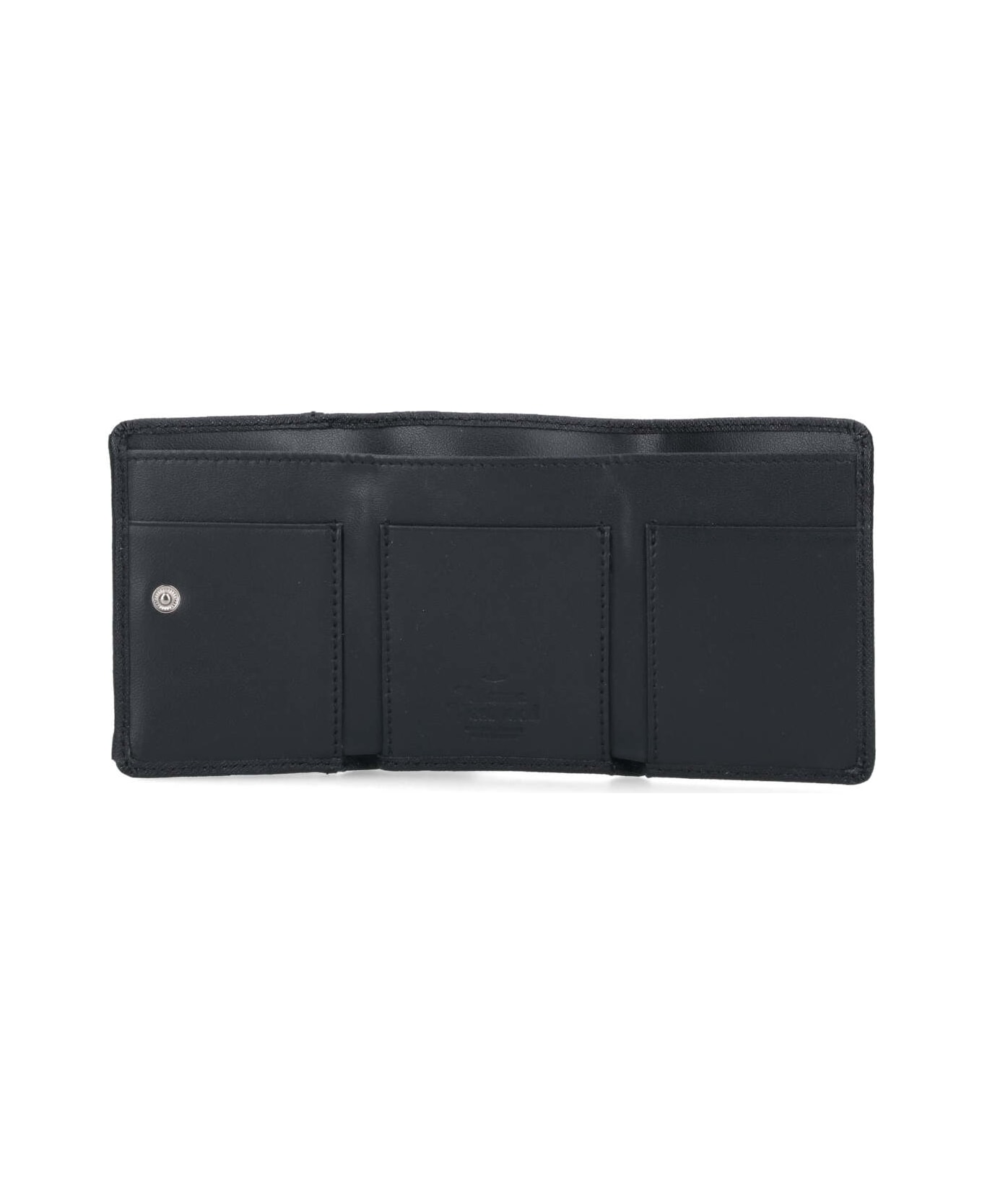 Vivienne Westwood Logo Flap Wallet - Black   財布