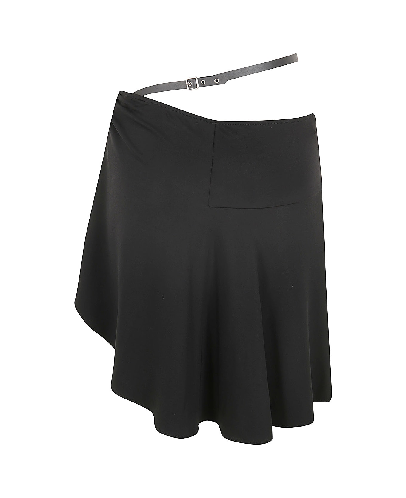 Courrèges Slash Ellipse Crepe Jerse Mini Skirt - Black スカート