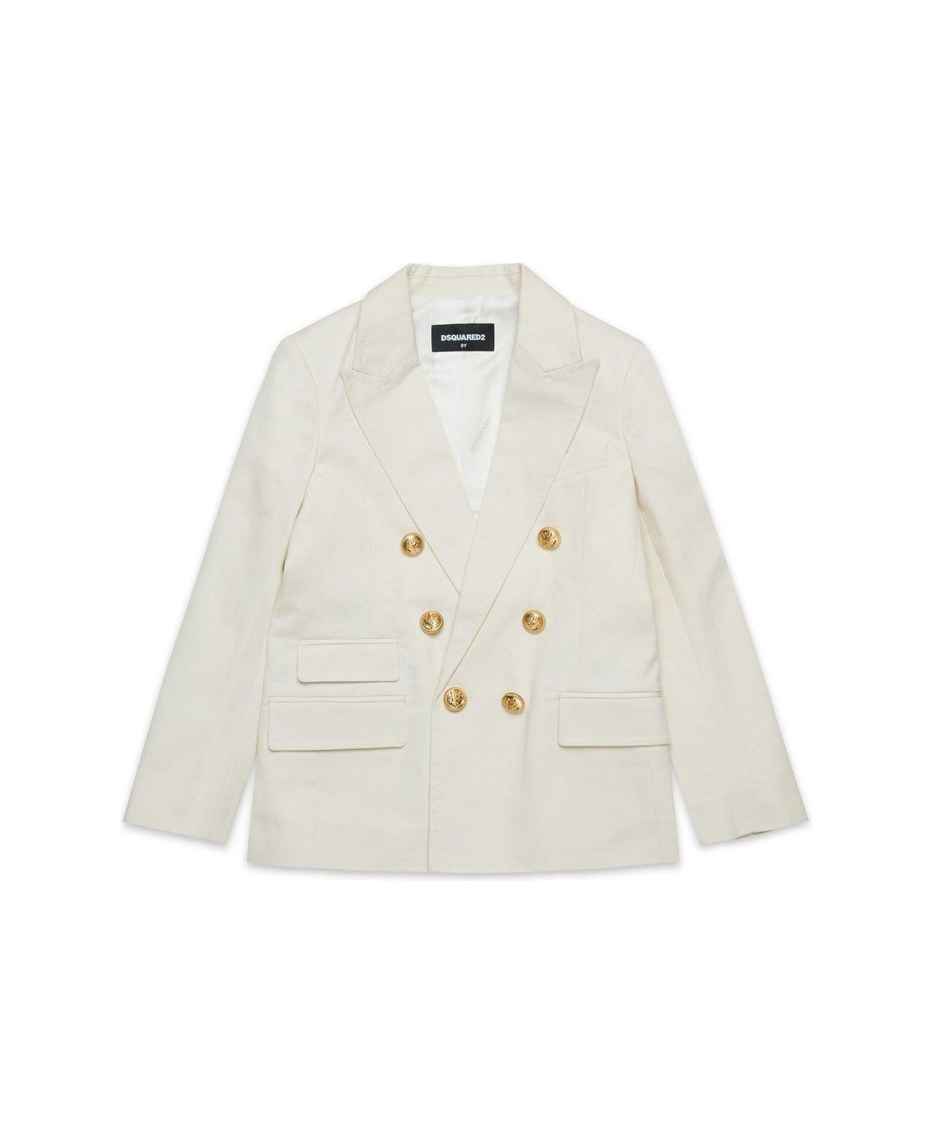 Dsquared2 Double Breasted Long Sleeved Jacket - White