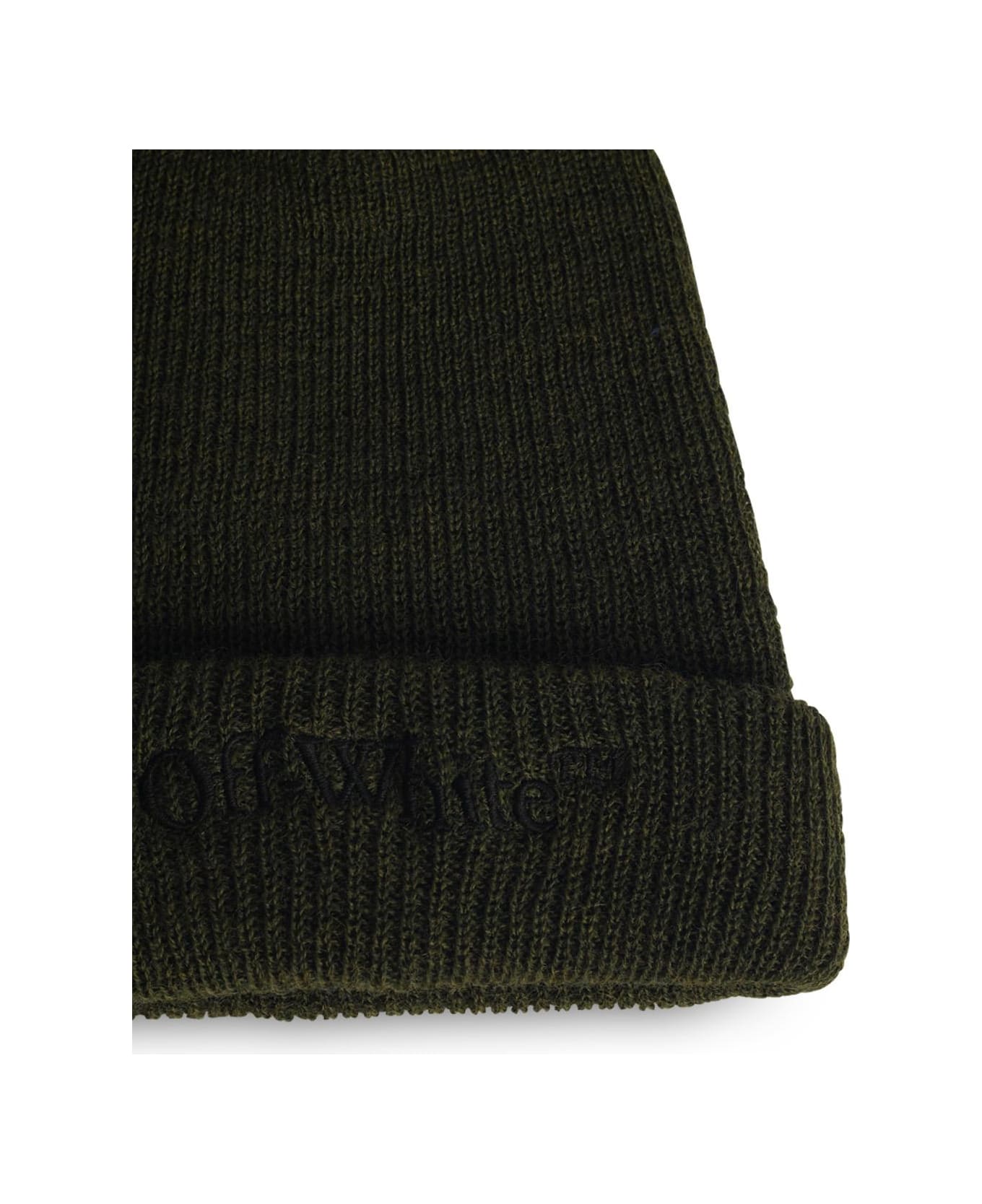 Off-White 'bookish' Green Wool Beanie - Green