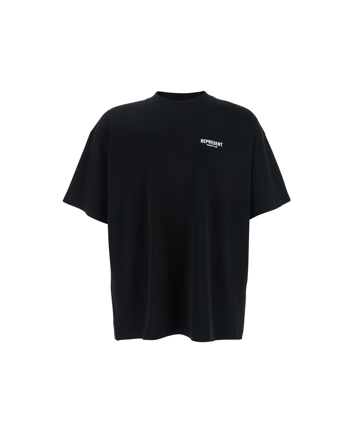 REPRESENT Black T-shirt With Logo On The Front And Maxi Logo On The Back In Cotton Man - Black
