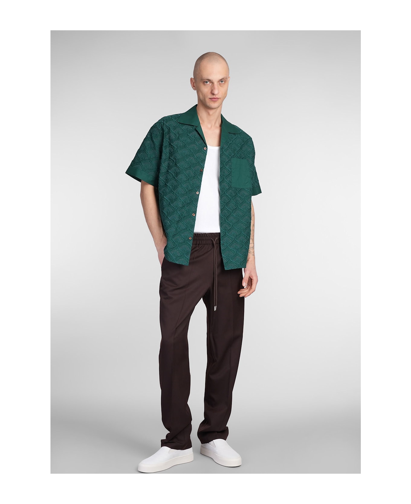Drôle de Monsieur Shirt In Green Cotton - green