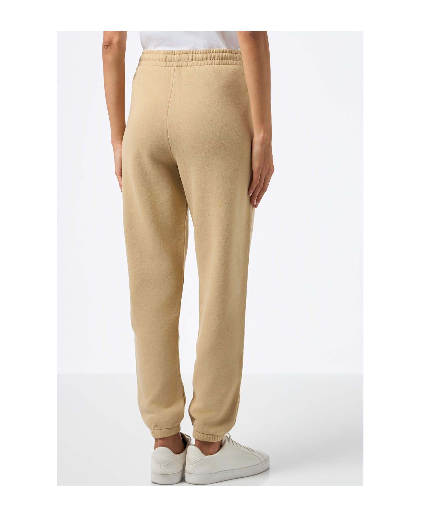MC2 Saint Barth Woman Beige Cotton Fleece Jogger Pants Odalys - WHITE