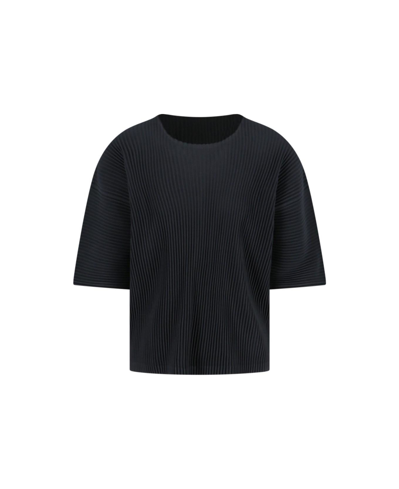 Homme Plissé Issey Miyake Pleated T-shirt - Black シャツ
