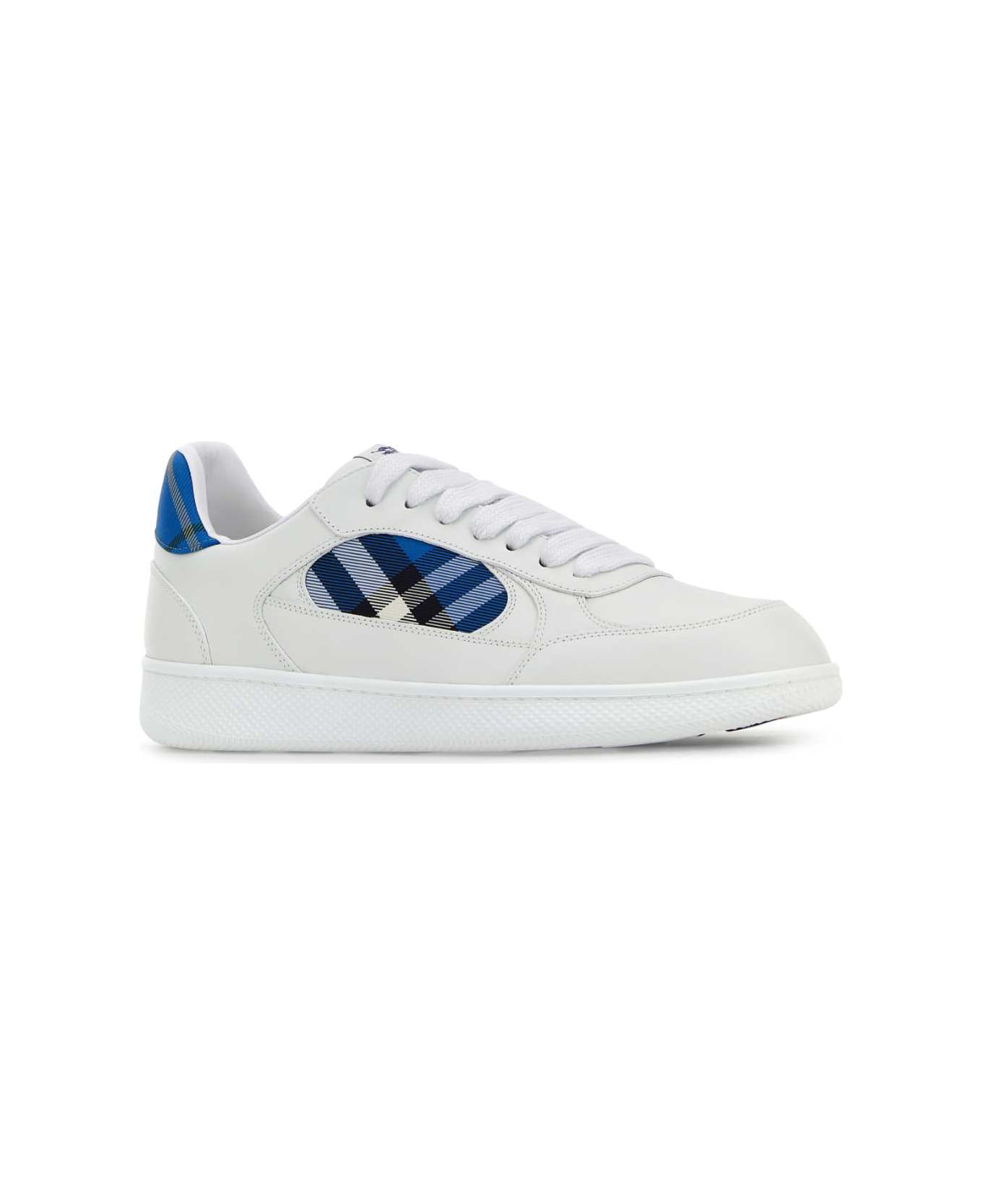 Burberry White Leather Terrace Sneakers - WHITE