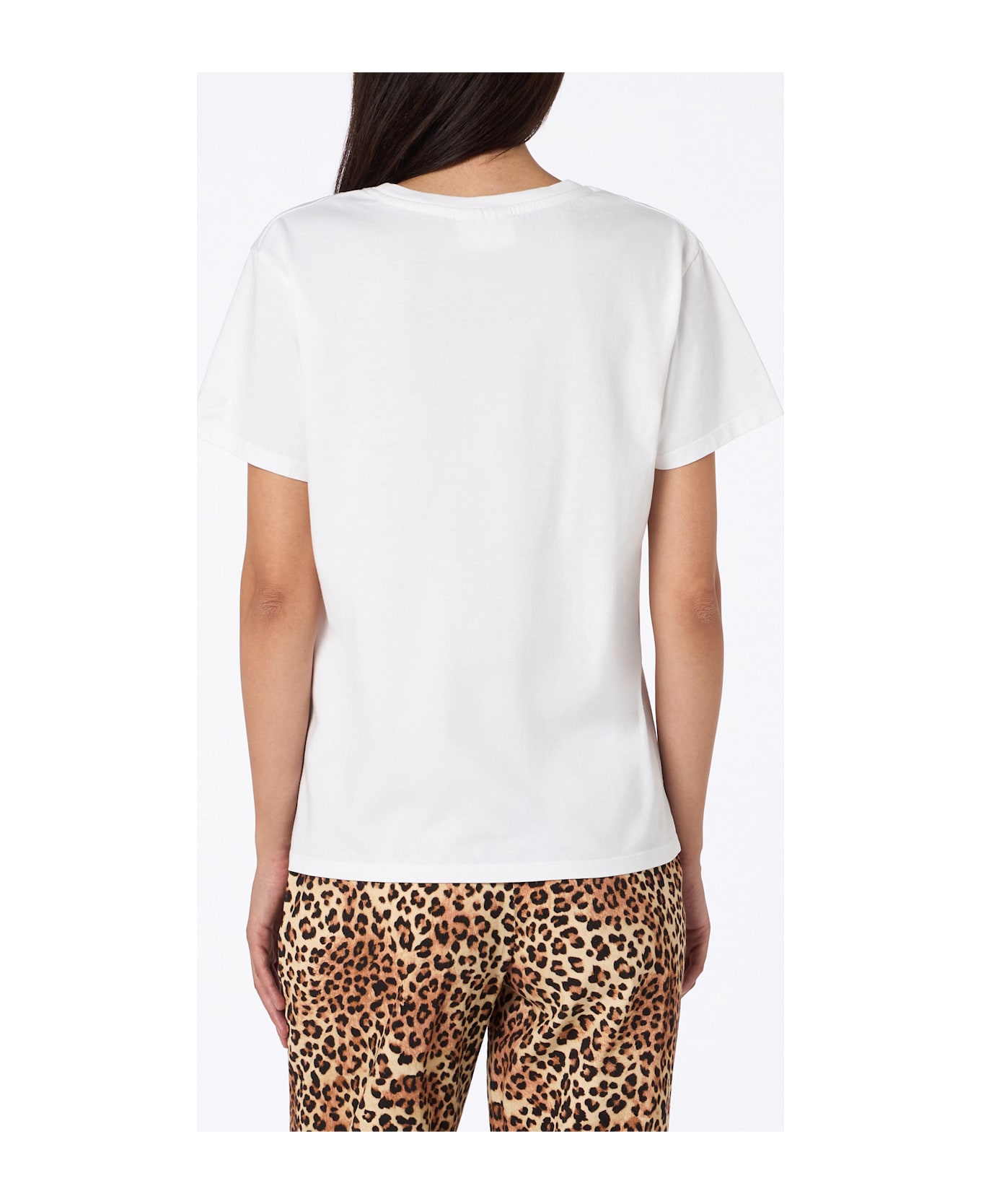 MC2 Saint Barth Woman White Cotton Jersey Crewneck T-shirt Emiilie With Mi Piace Lui... Embroidery - WHITE