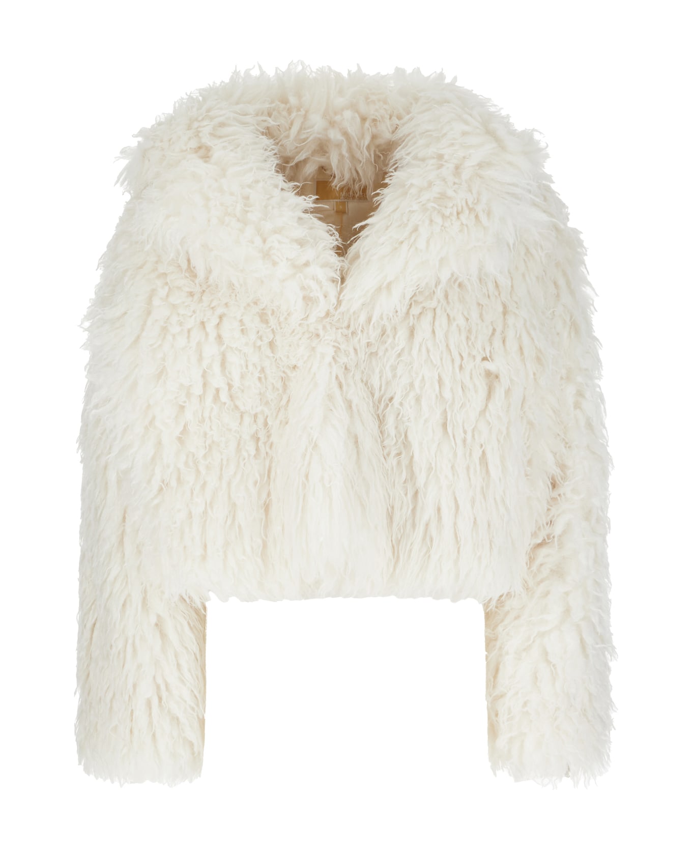 Michael Kors White Faux Fur Coat - Bone